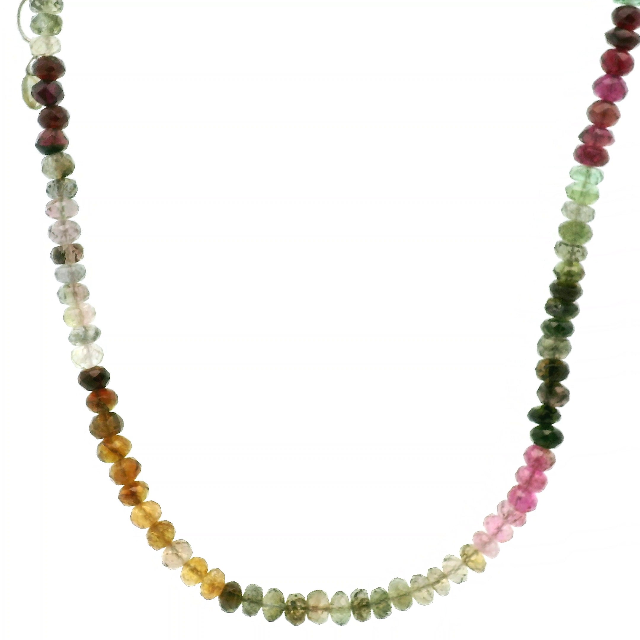 Multi Tourmaline Faceted Necklace 925 Silver for Harmony, Flow and Strength
