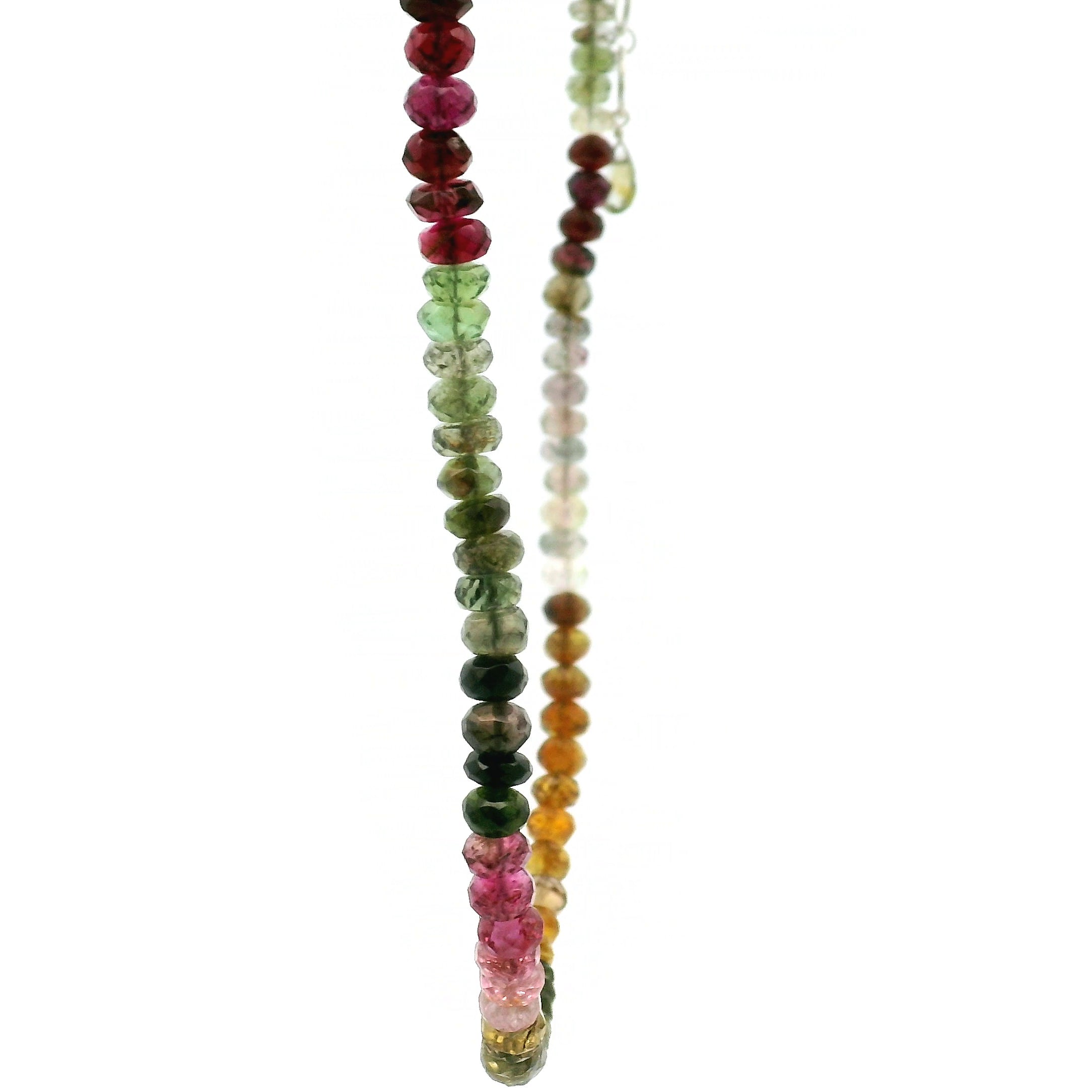 Multi Tourmaline Faceted Necklace 925 Silver for Harmony, Flow and Strength