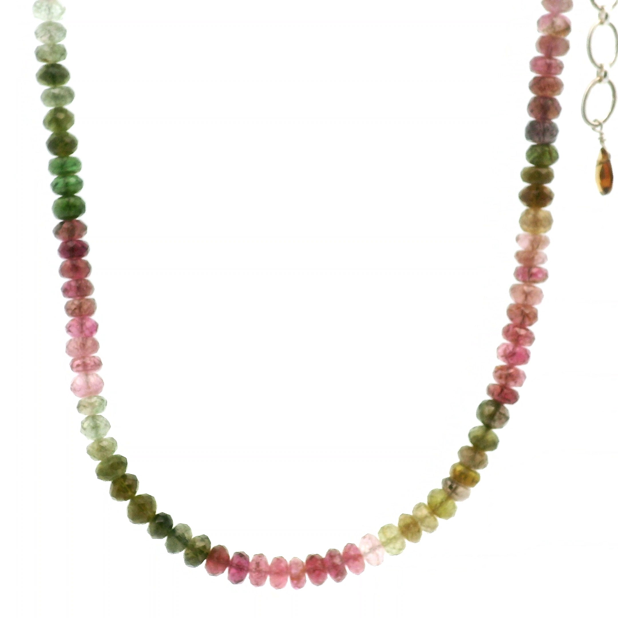 Multi Tourmaline Faceted Necklace 925 Silver for Harmony, Flow and Strength