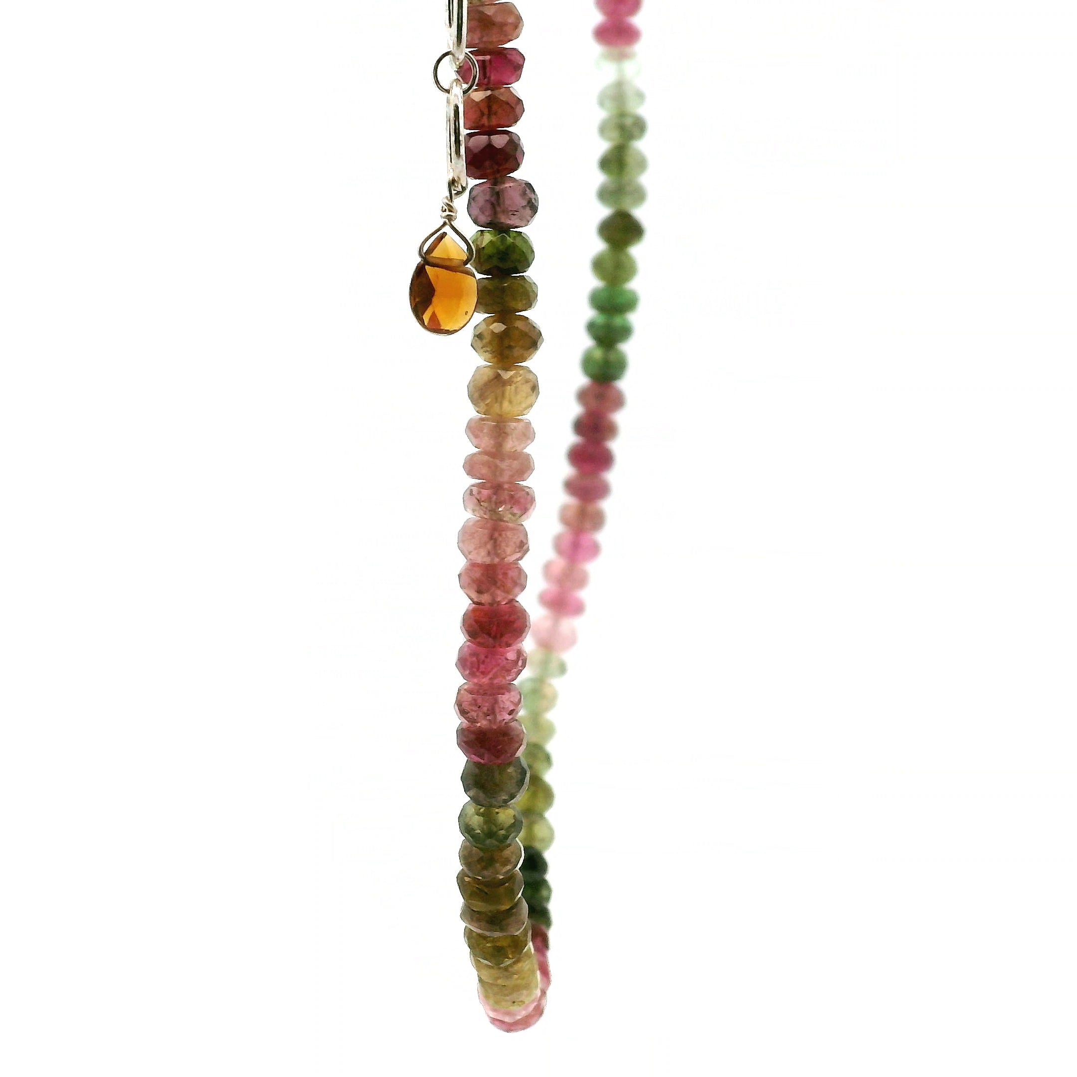 Multi Tourmaline Faceted Necklace 925 Silver for Harmony, Flow and Strength