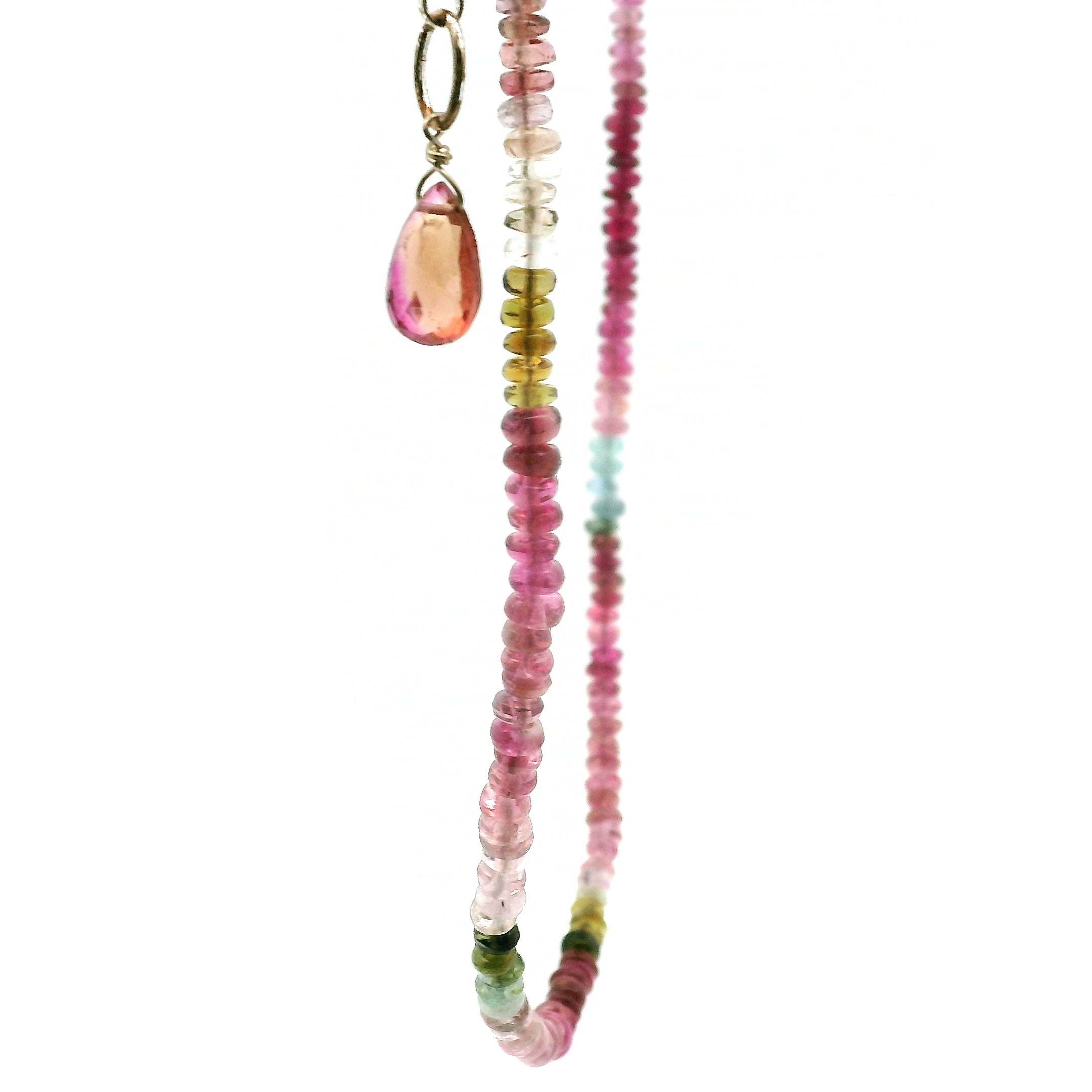Multi Tourmaline Faceted Necklace 925 Silver for Harmony, Flow and Strength