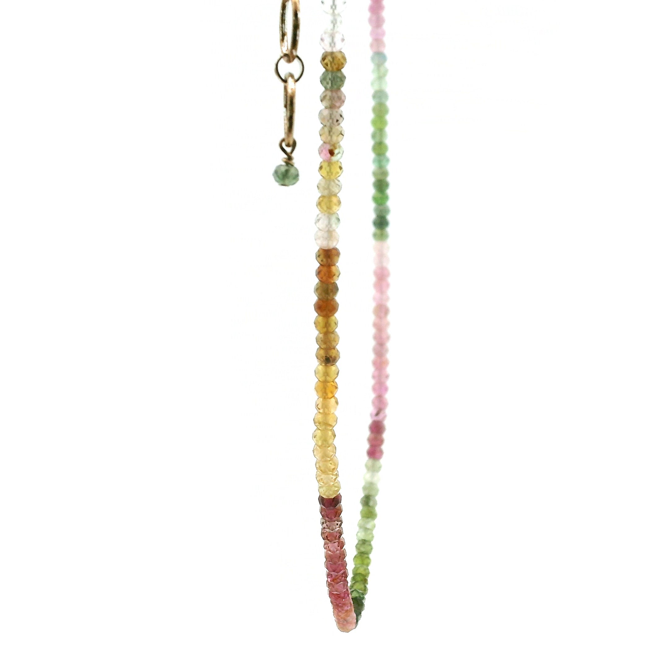 Multi Tourmaline Faceted Necklace 925 Silver for Harmony, Flow and Strength