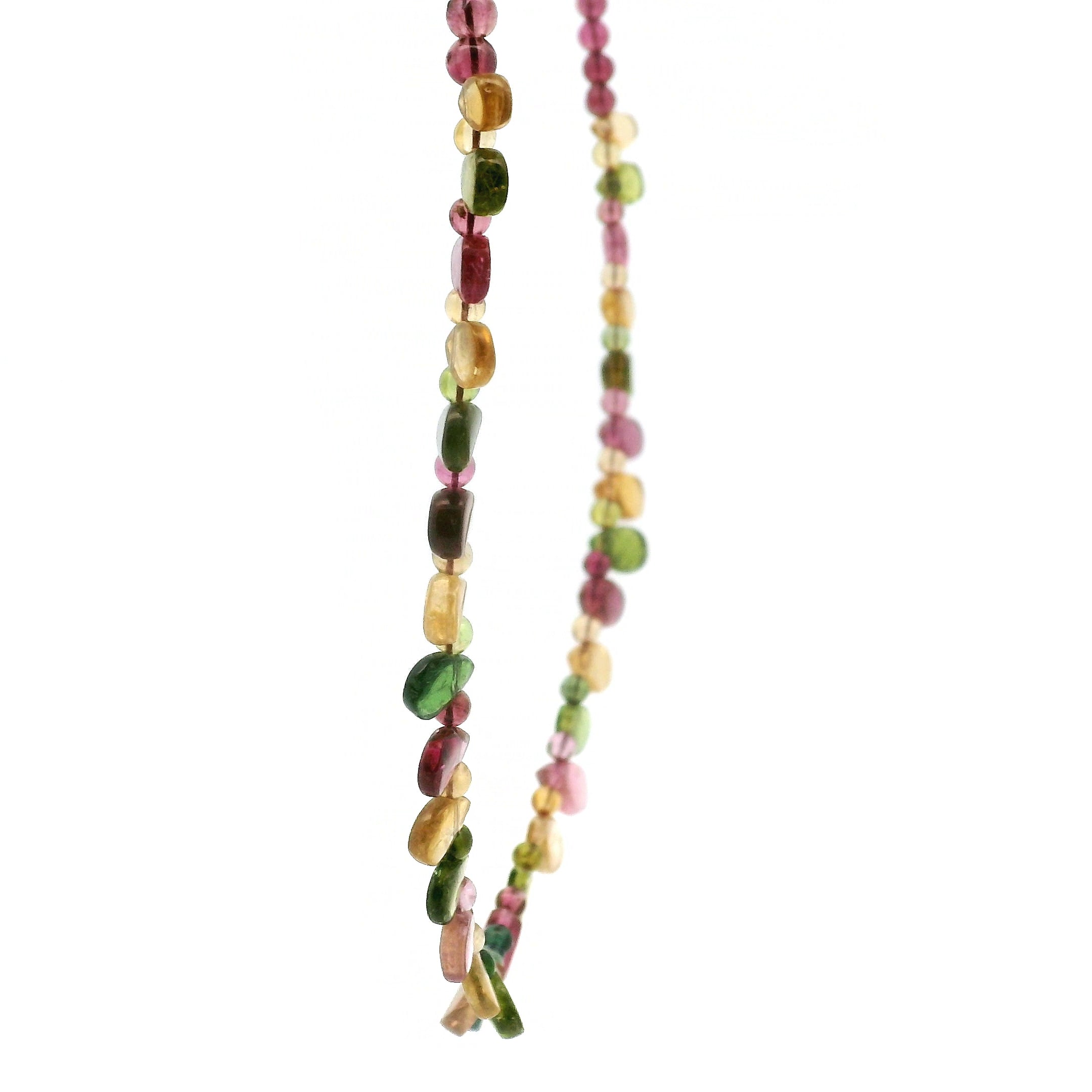 Multi Tourmaline Briolette Necklace 925 Silver for Harmony, Flow and Strength