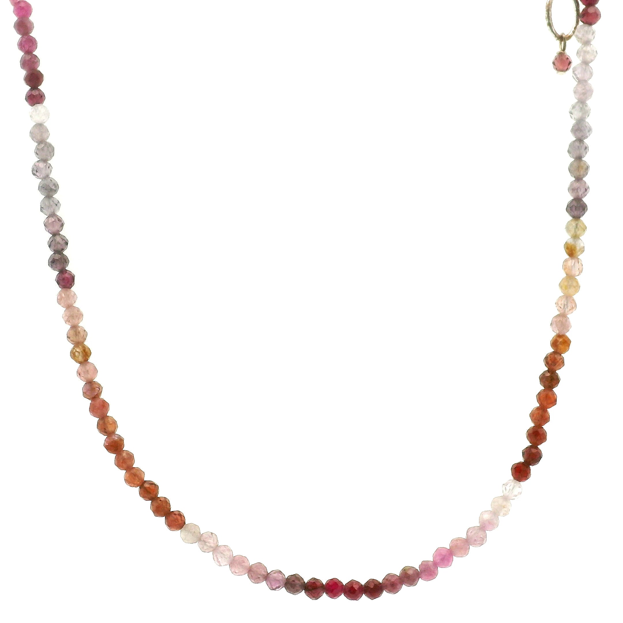 Multi Spinel Micro Faceted Necklace 925 Silver for Compassion & Loyalty