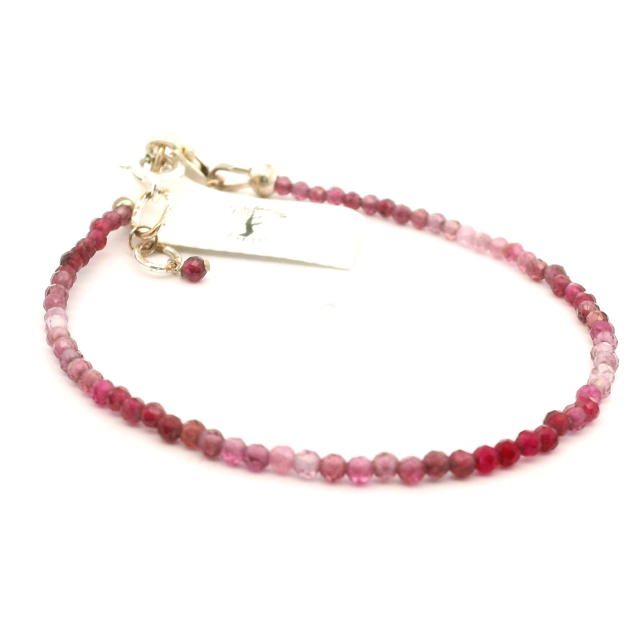 Multi Spinel Waterfall Micro Bracelet 925 Silver for Rejuvenation and Strength