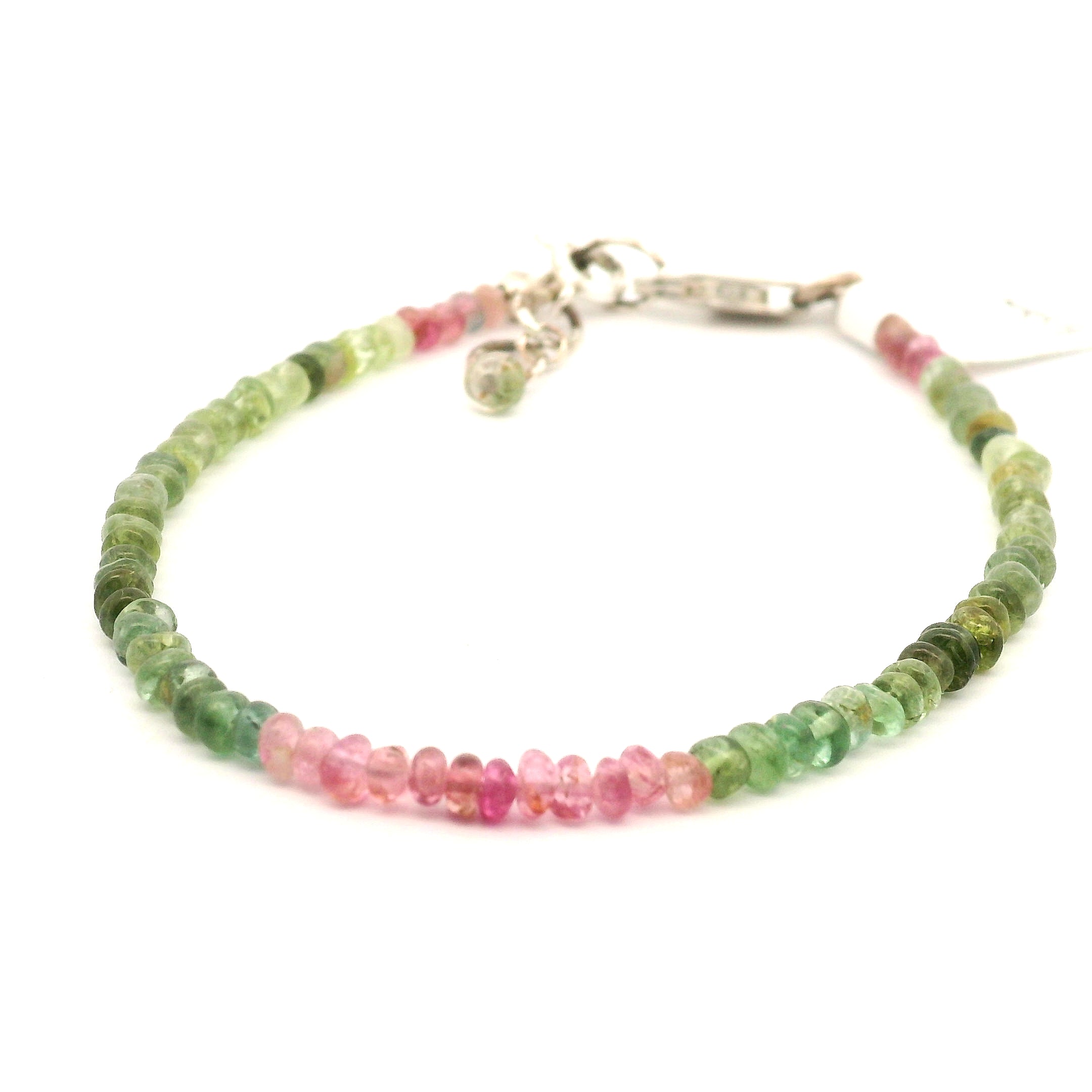Multi Tourmaline Micro Bracelet 925 Silver for Positivity, Confidence and Self Love