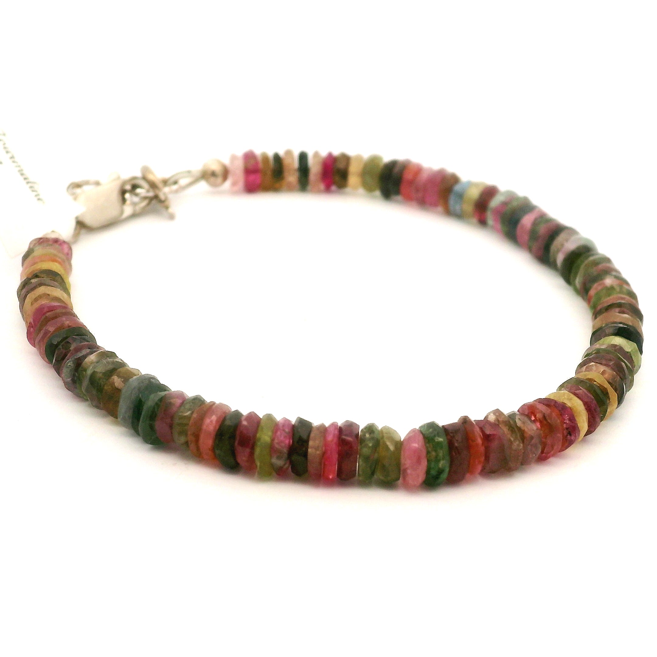 Multi Tourmaline Micro Bracelet 925 Silver for Positivity, Confidence and Self Love