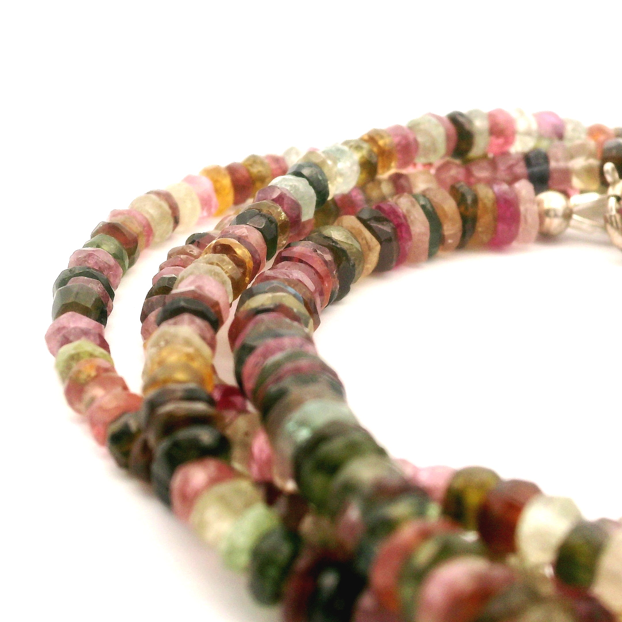 Multi Tourmaline Micro Bracelet 925 Silver for Positivity, Confidence and Self Love