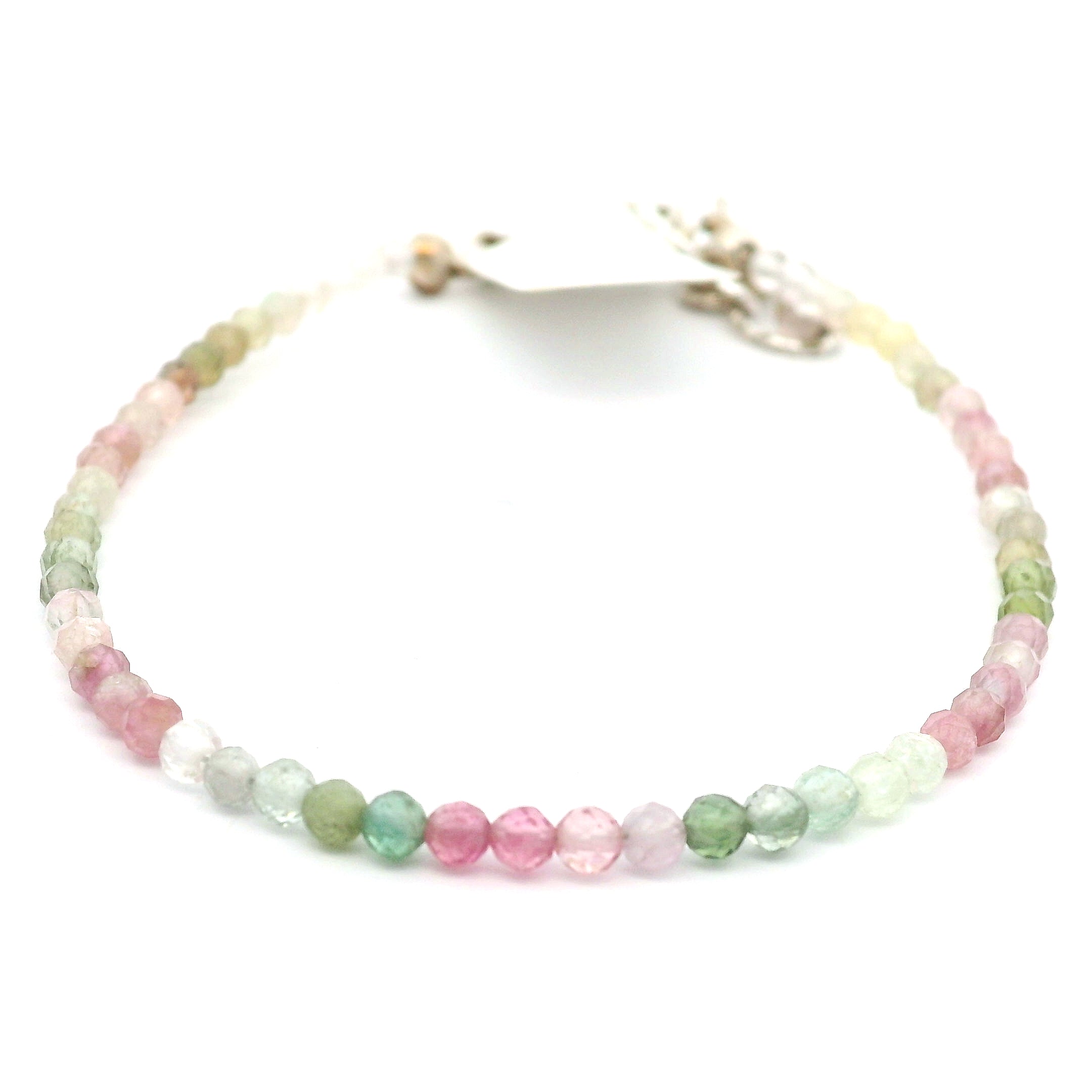 Multi Tourmaline Micro Bracelet 925 Silver for Positivity, Confidence and Self Love