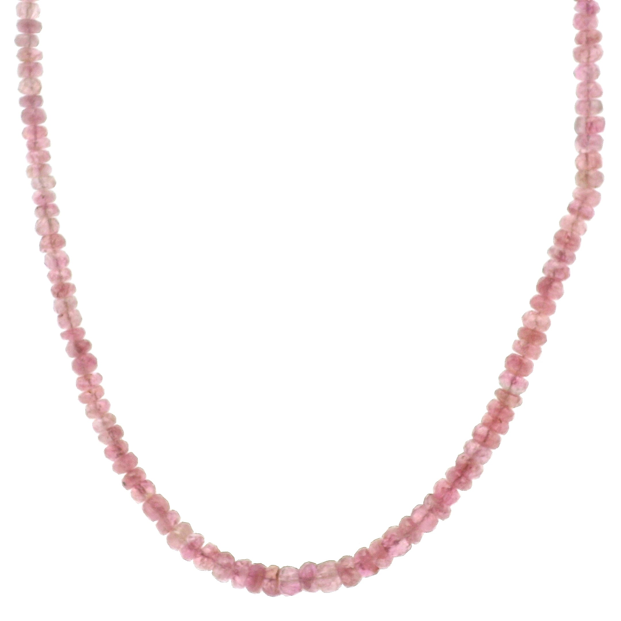 Pink Tourmaline Micro Faceted Necklace 925 Silver for Heart Healing, Kindness & Love