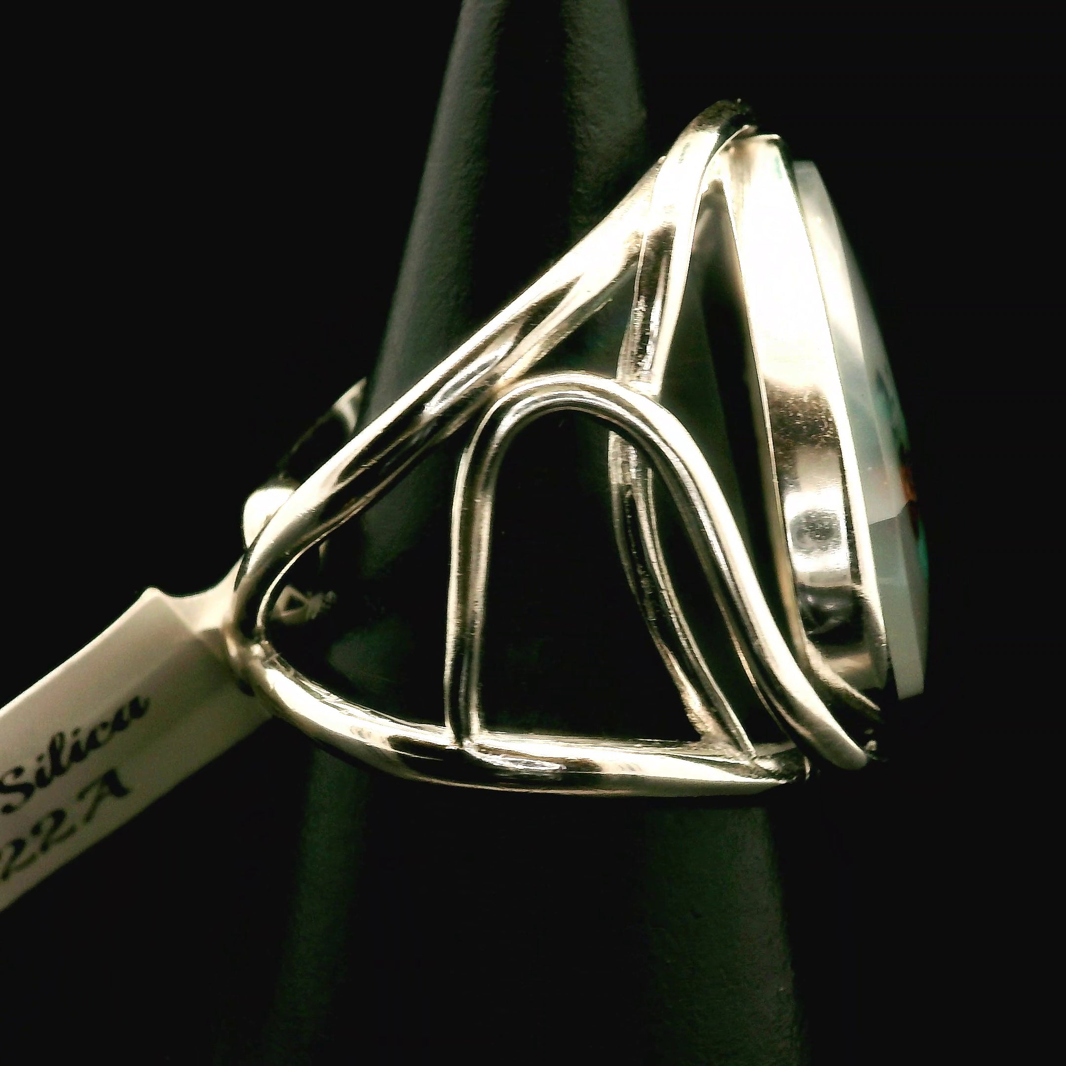 Gem Silica XL Cuff Ring .925 Silver for Empowerment, Harmony and Truth