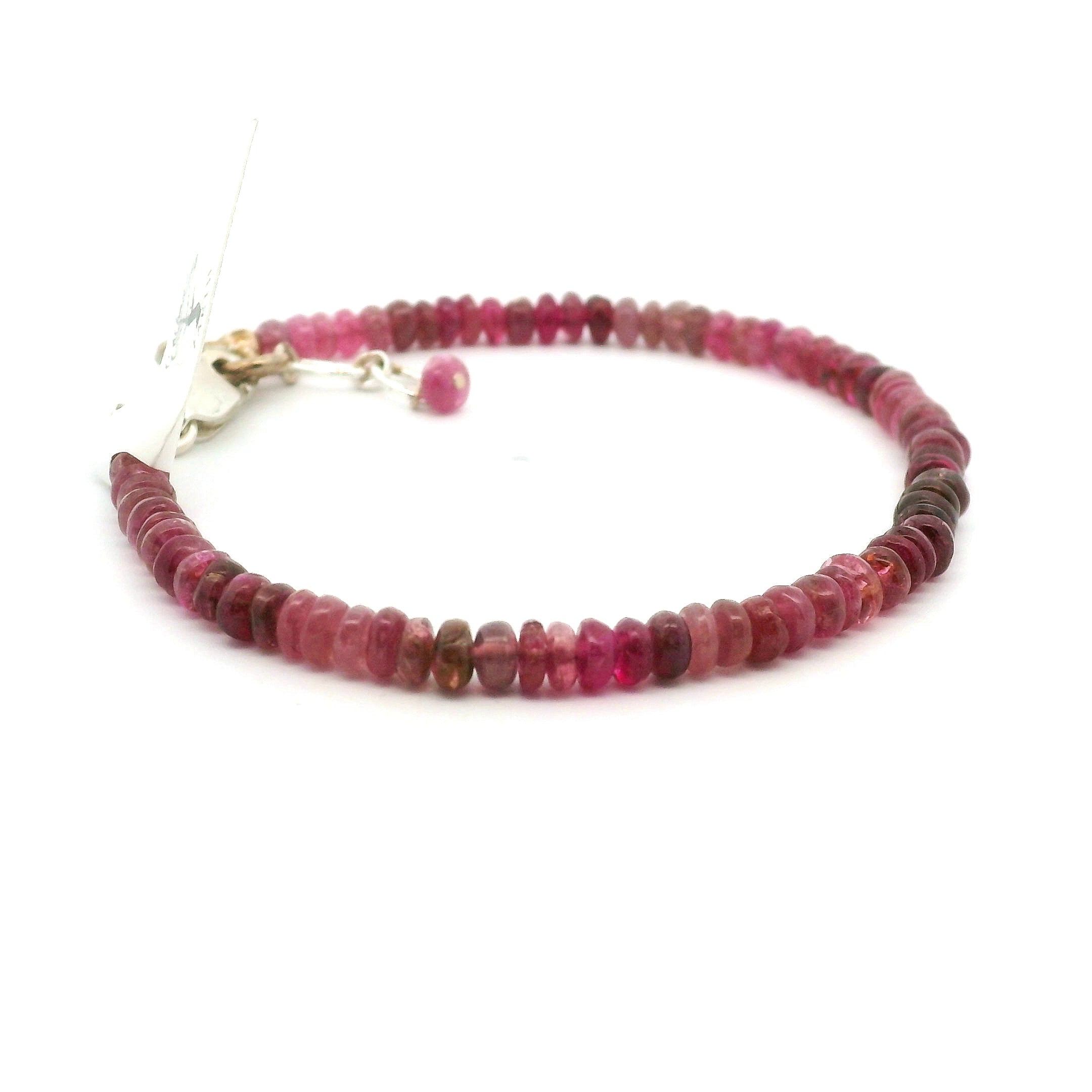 Pink Tourmaline Bracelet 925 Silver for Heart Healing, Kindness & Love