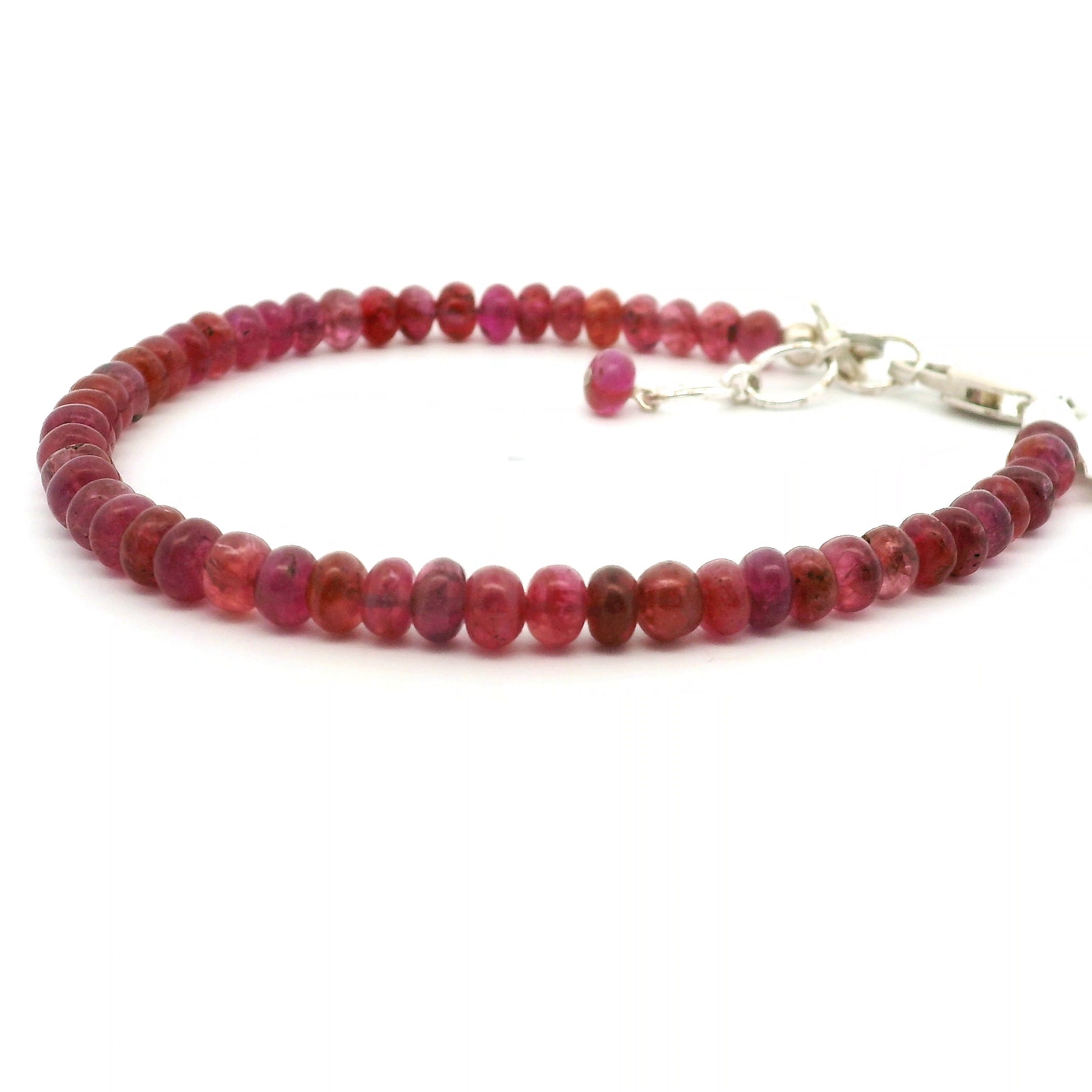 Pink Tourmaline Bracelet 925 Silver for Heart Healing, Kindness & Love