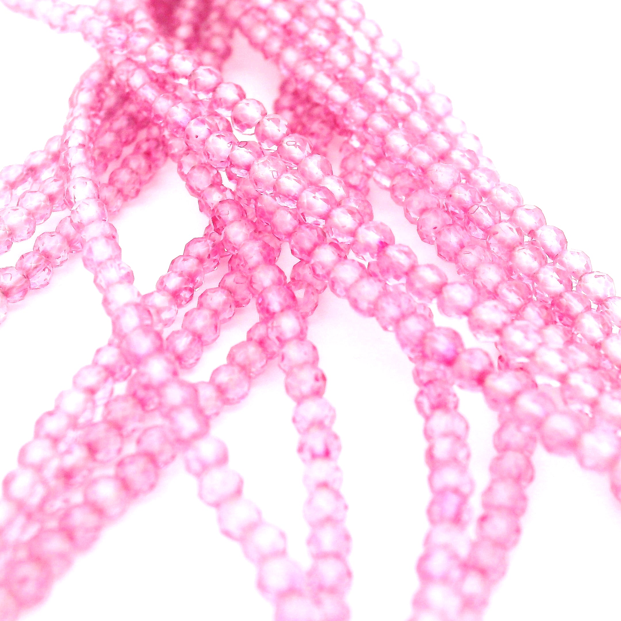 Pink Topaz Micro Faceted Necklace 925 Silver for Compassion and Relaxation