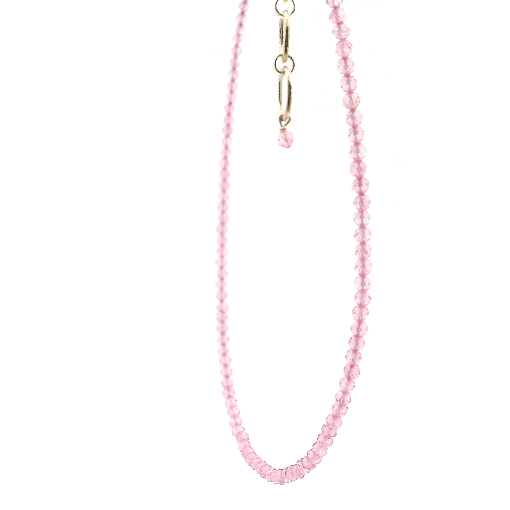 Pink Topaz Micro Faceted Necklace 925 Silver for Compassion and Relaxation