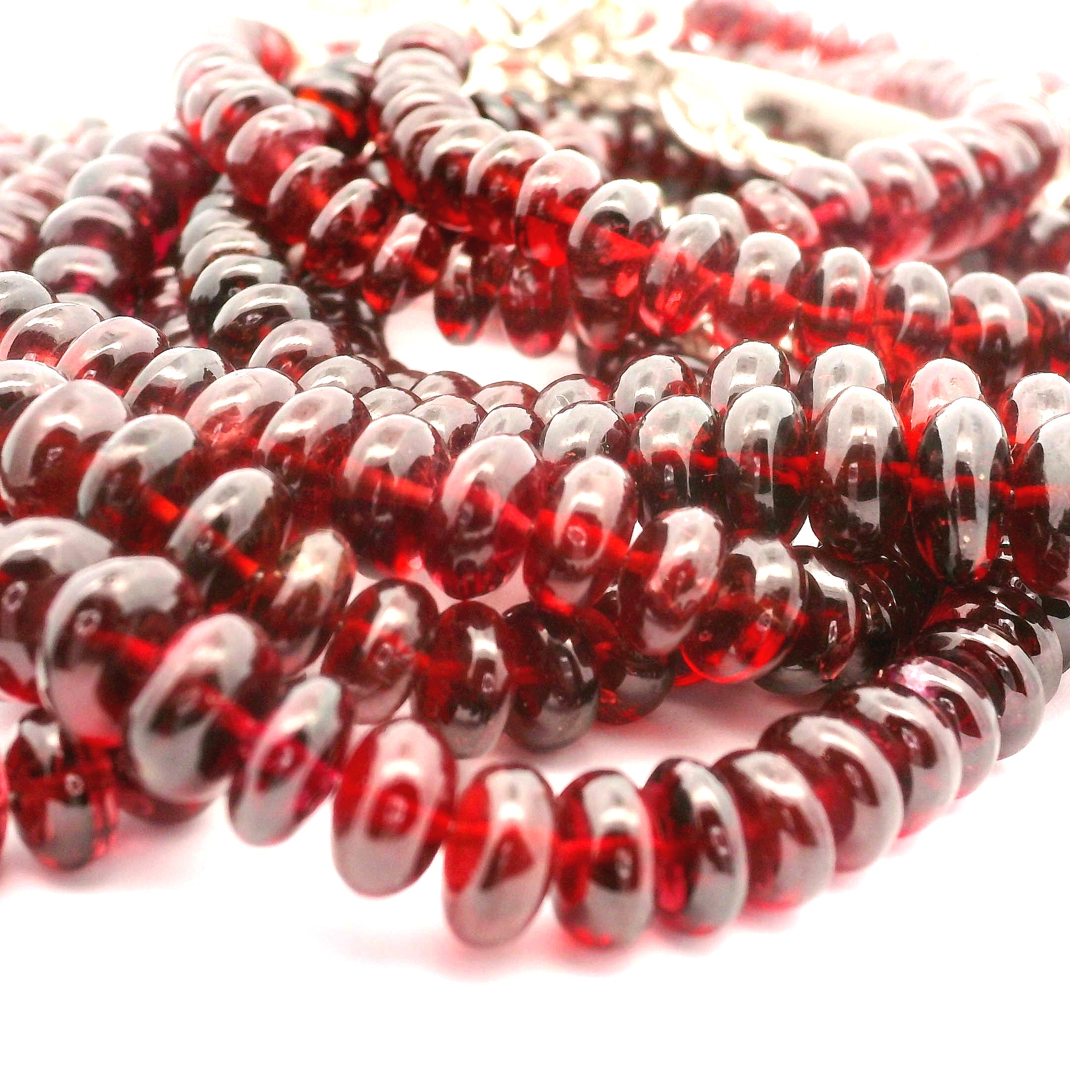 Garnet Rondelle Bracelet 925 Silver for Strength and Universal Connection