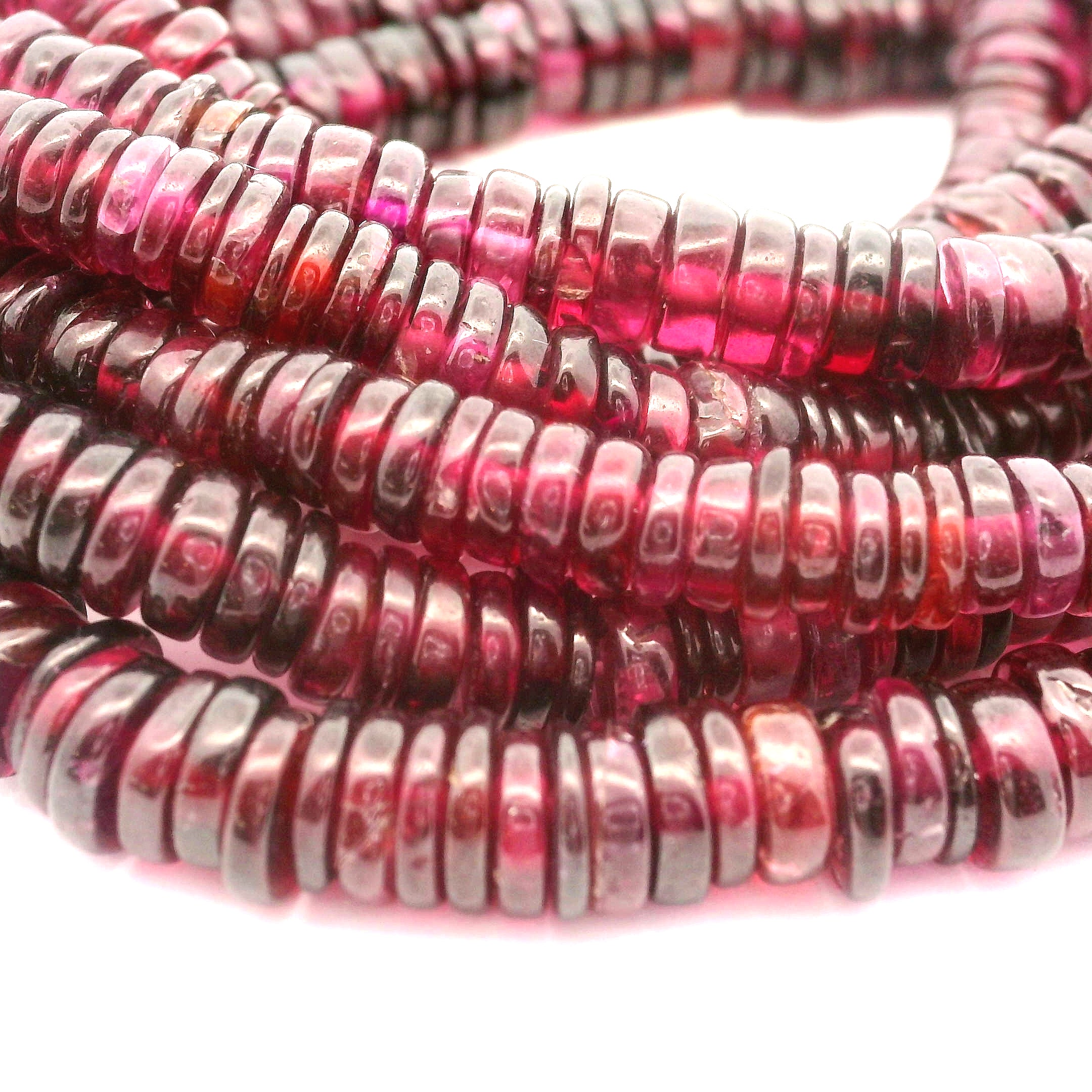 Garnet Heishi Bracelet 925 Silver for Strength and Universal Connection