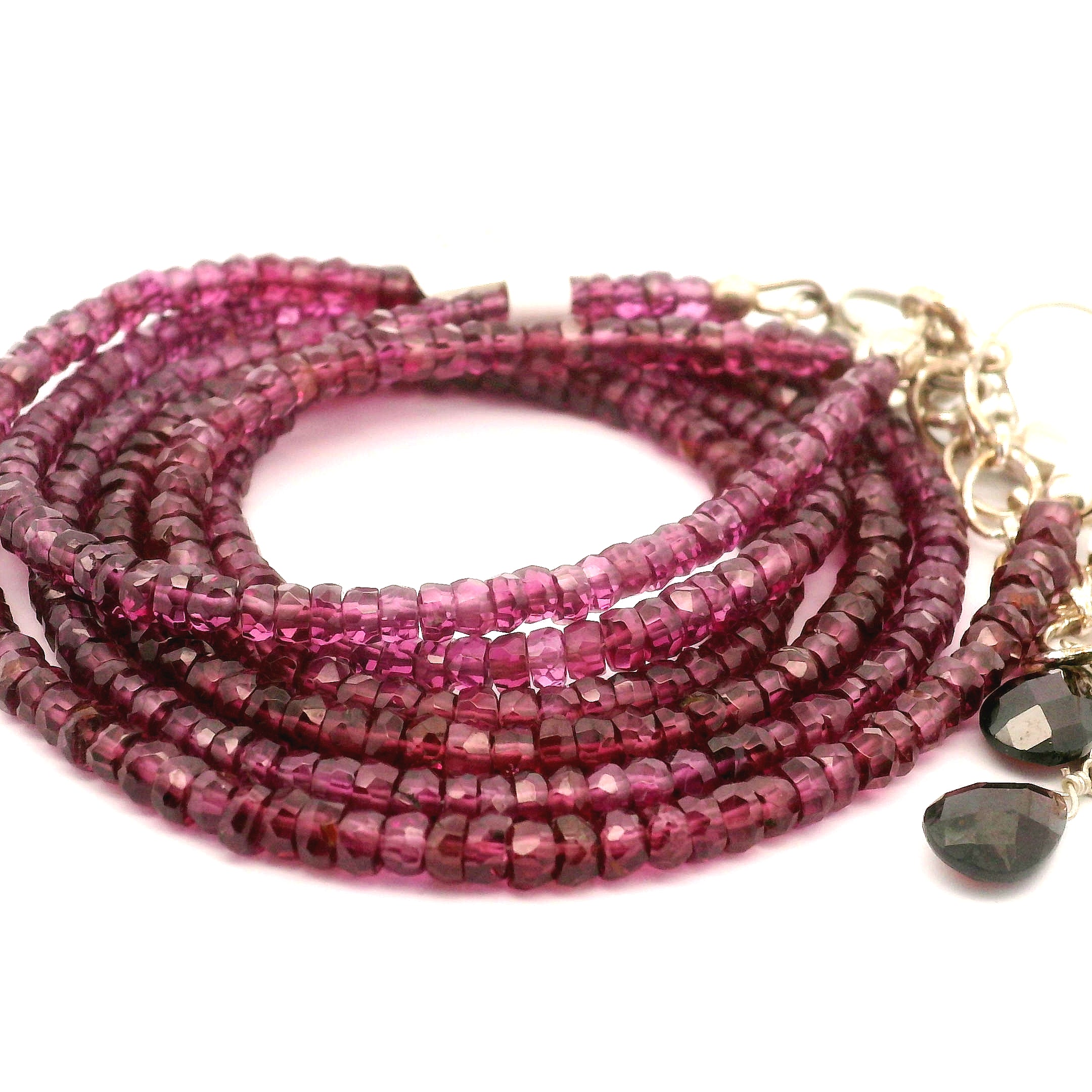 Rhodolite Purple Garnet Faceted Necklace for Grounding, Health and Strength