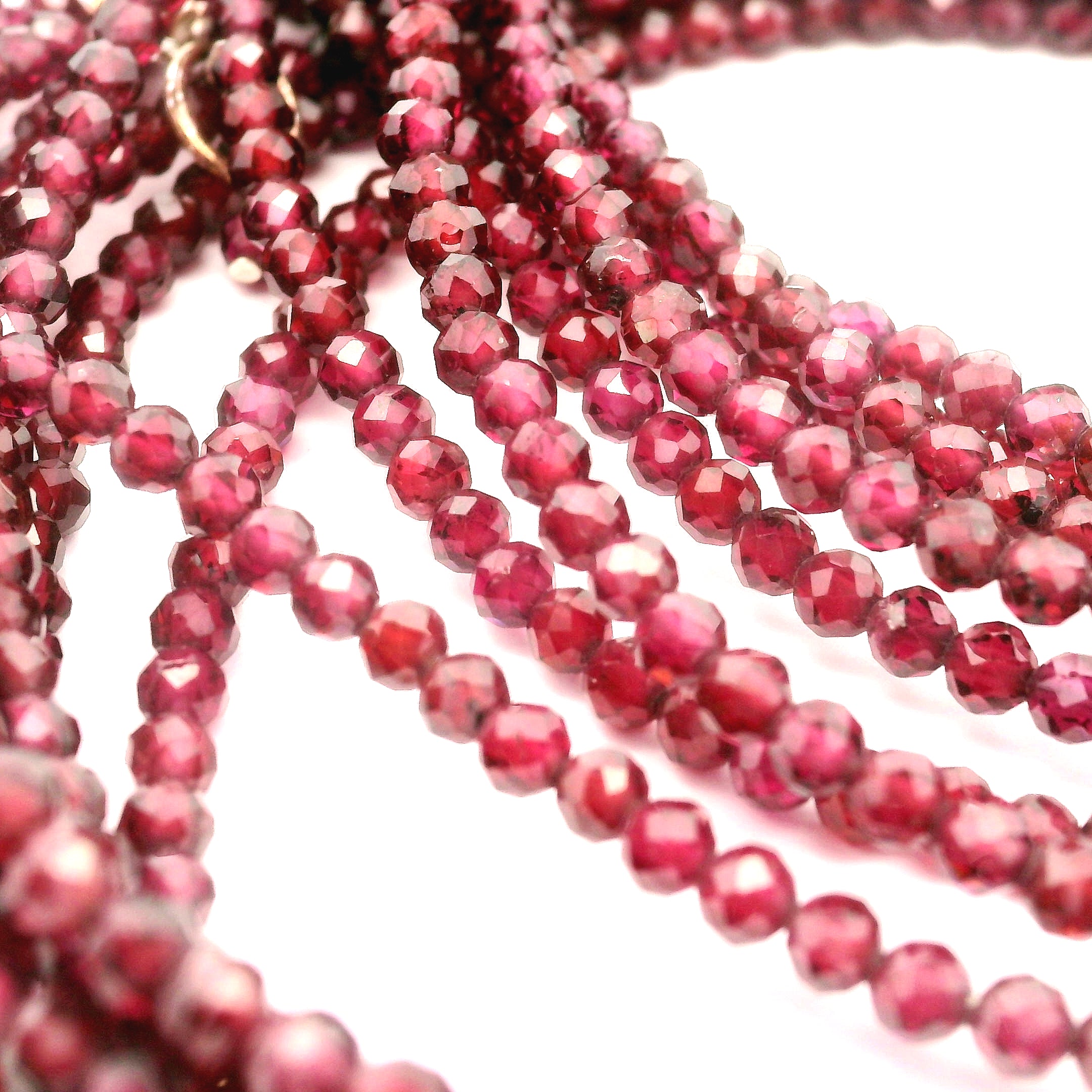 Almandine Garnet Micro Faceted Necklace for Grounding, Health and Strength