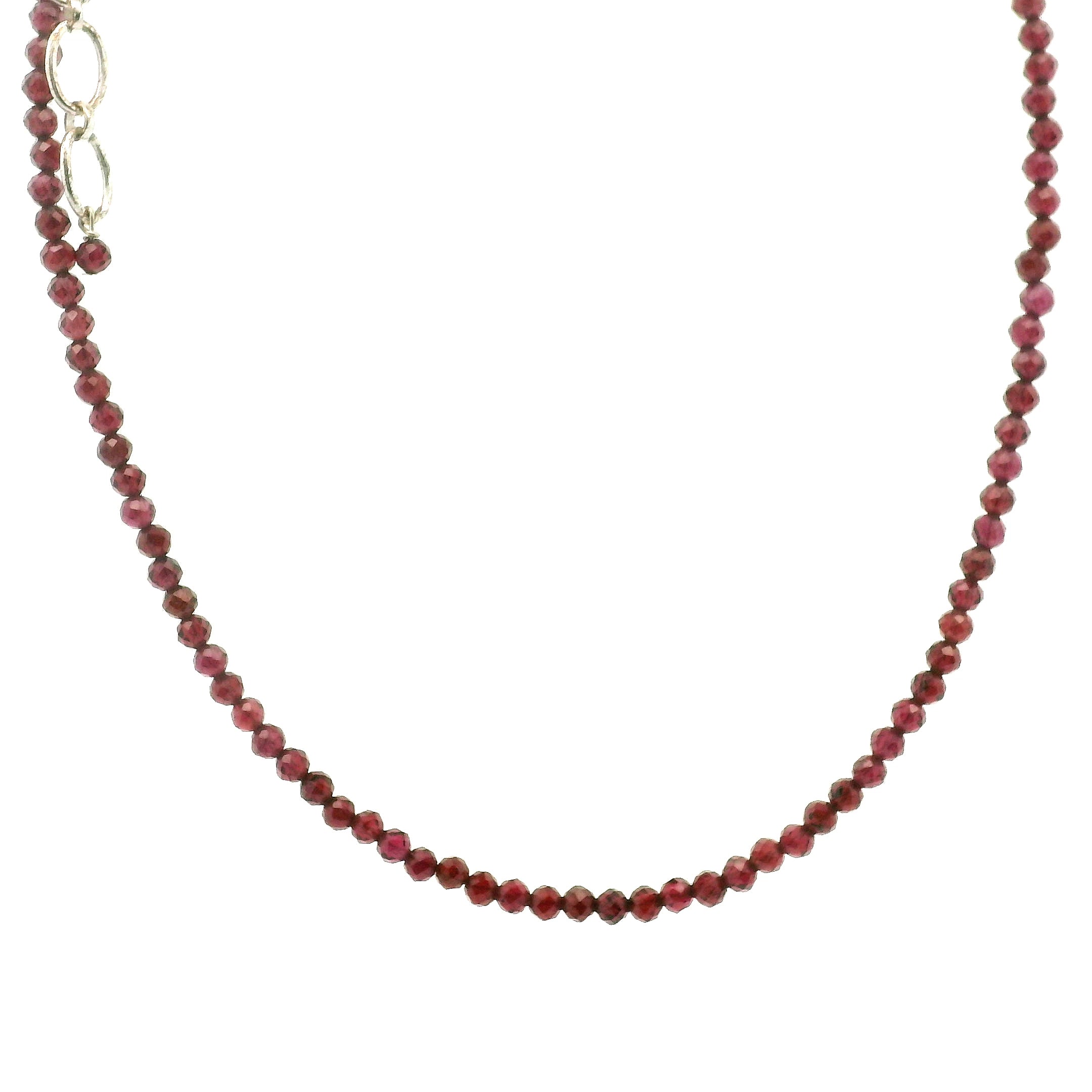 Almandine Garnet Micro Faceted Necklace for Grounding, Health and Strength