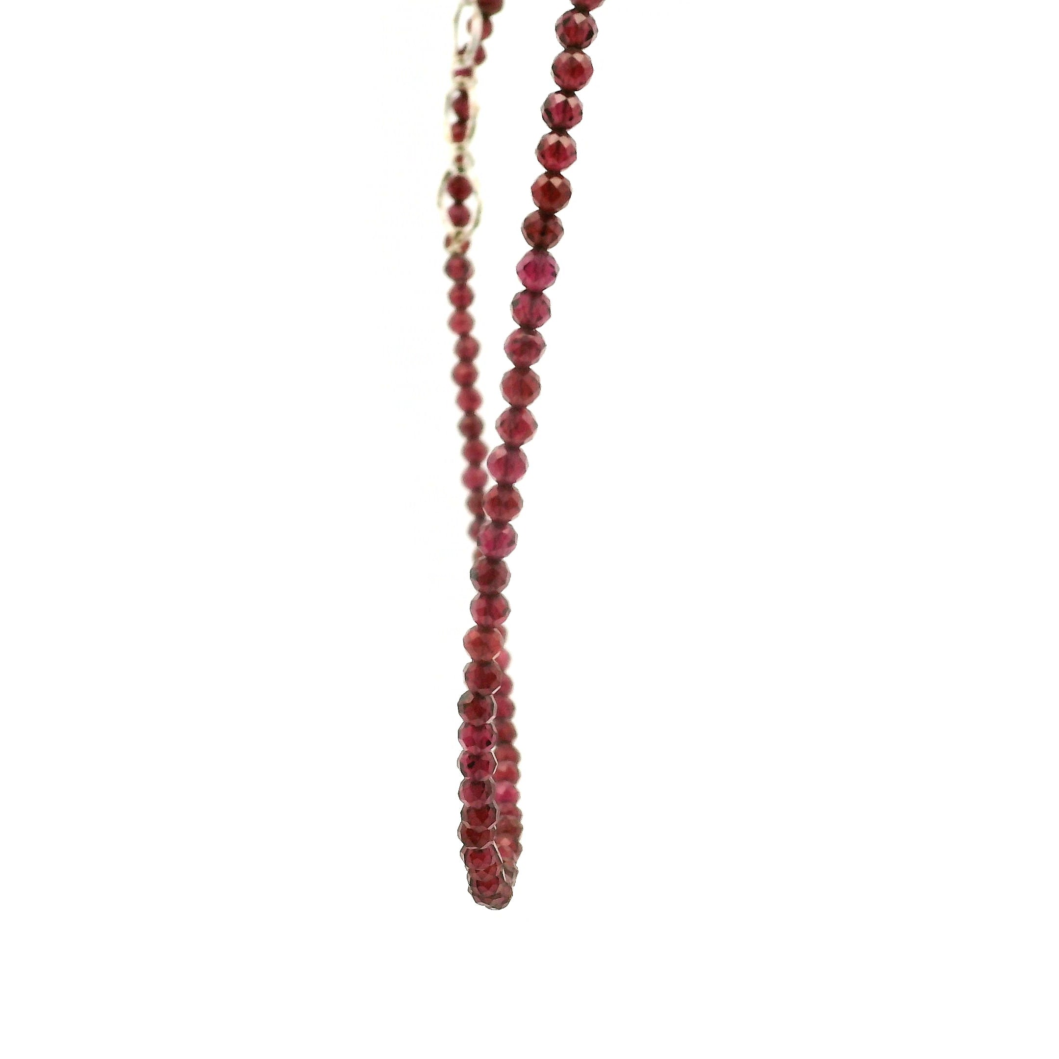 Almandine Garnet Micro Faceted Necklace for Grounding, Health and Strength
