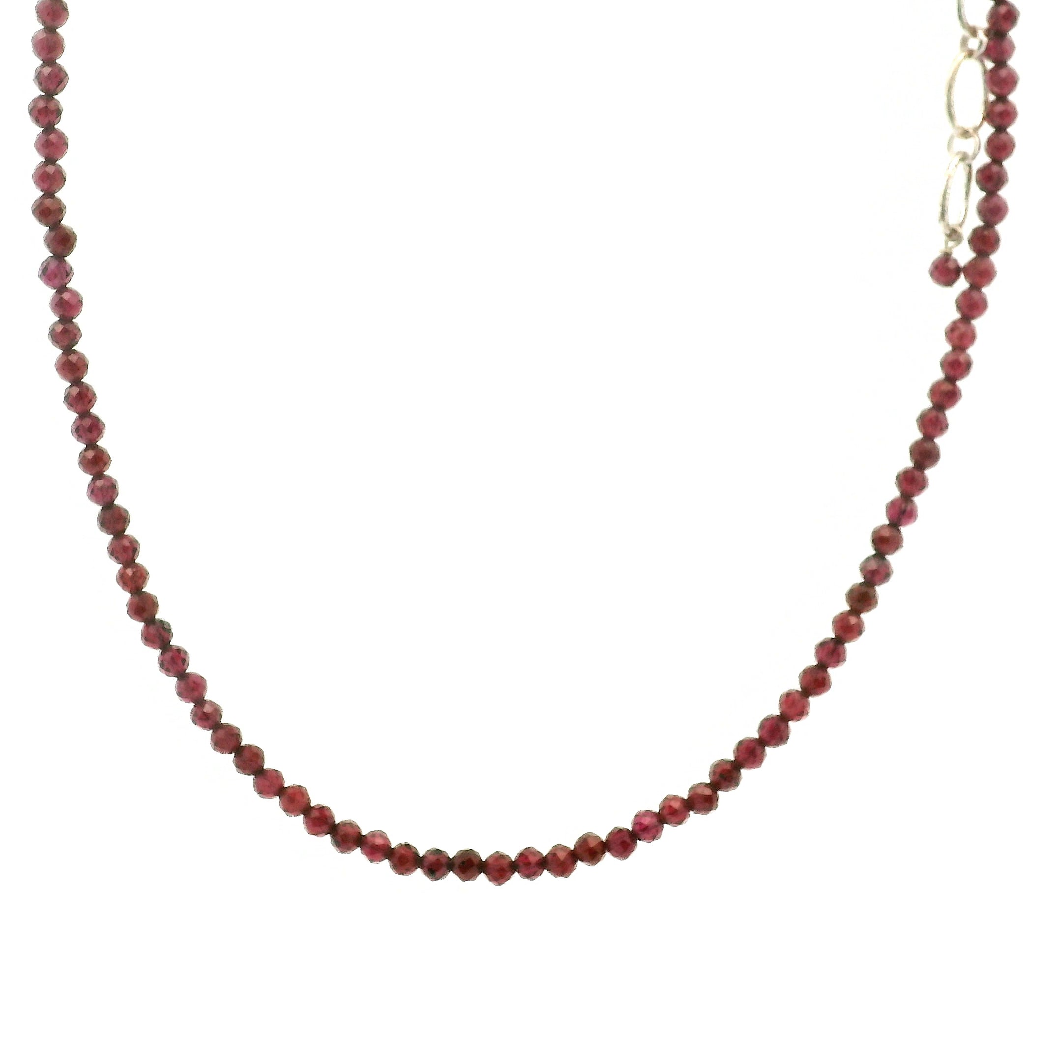 Almandine Garnet Micro Faceted Necklace for Grounding, Health and Strength