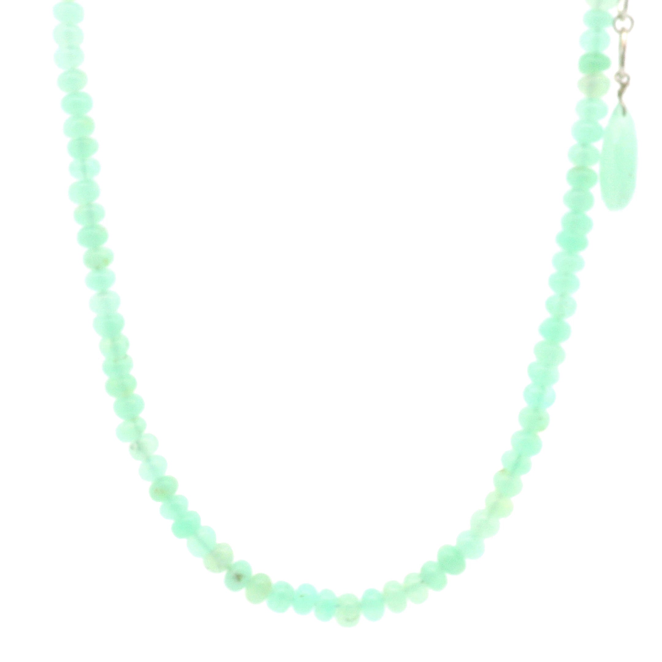 Chrysoprase Rondelle Necklace for Abundance, Love and Wealth
