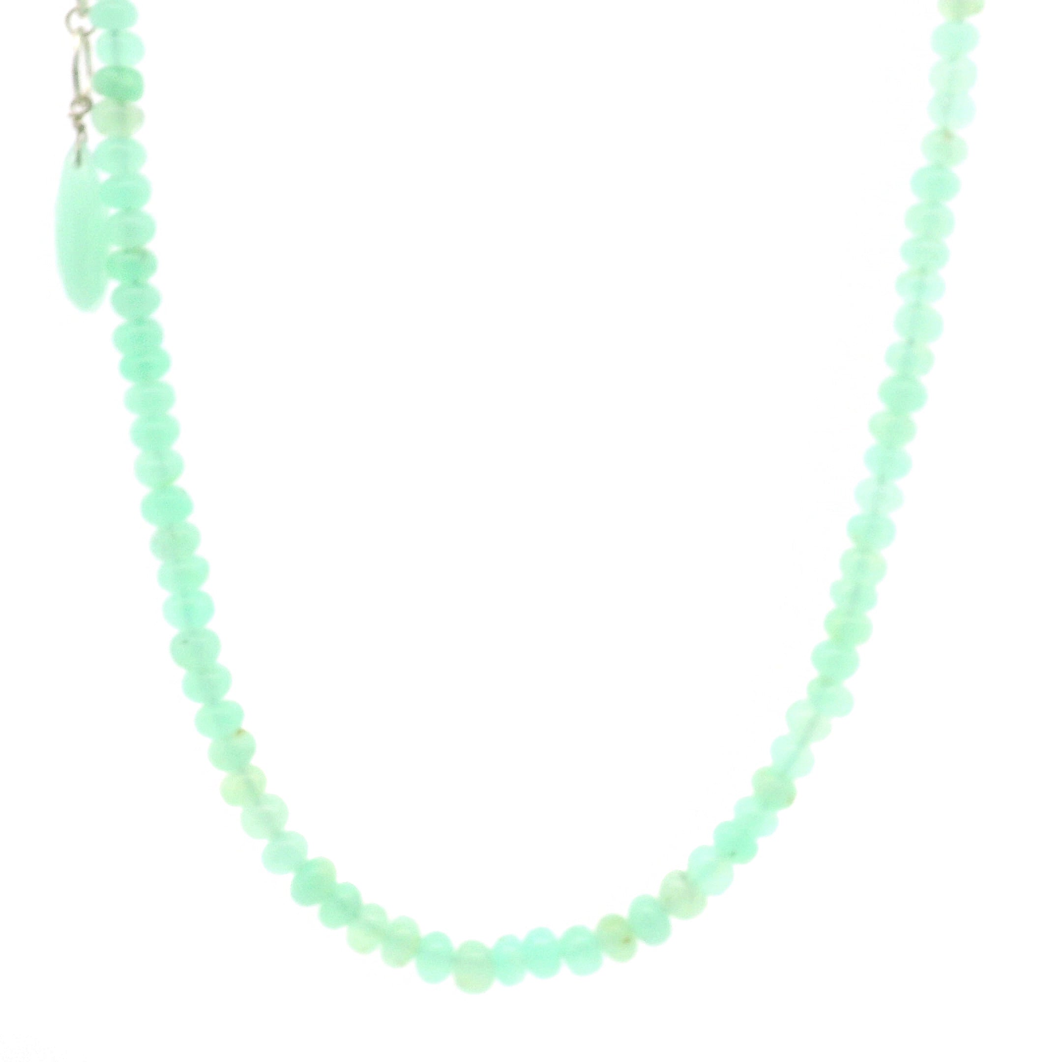 Chrysoprase Rondelle Necklace for Abundance, Love and Wealth