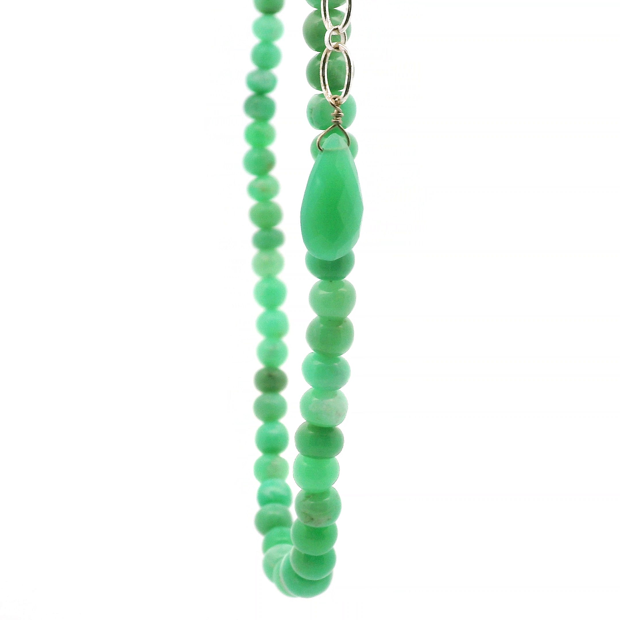 Chrysoprase Rondelle Necklace for Abundance, Love and Wealth