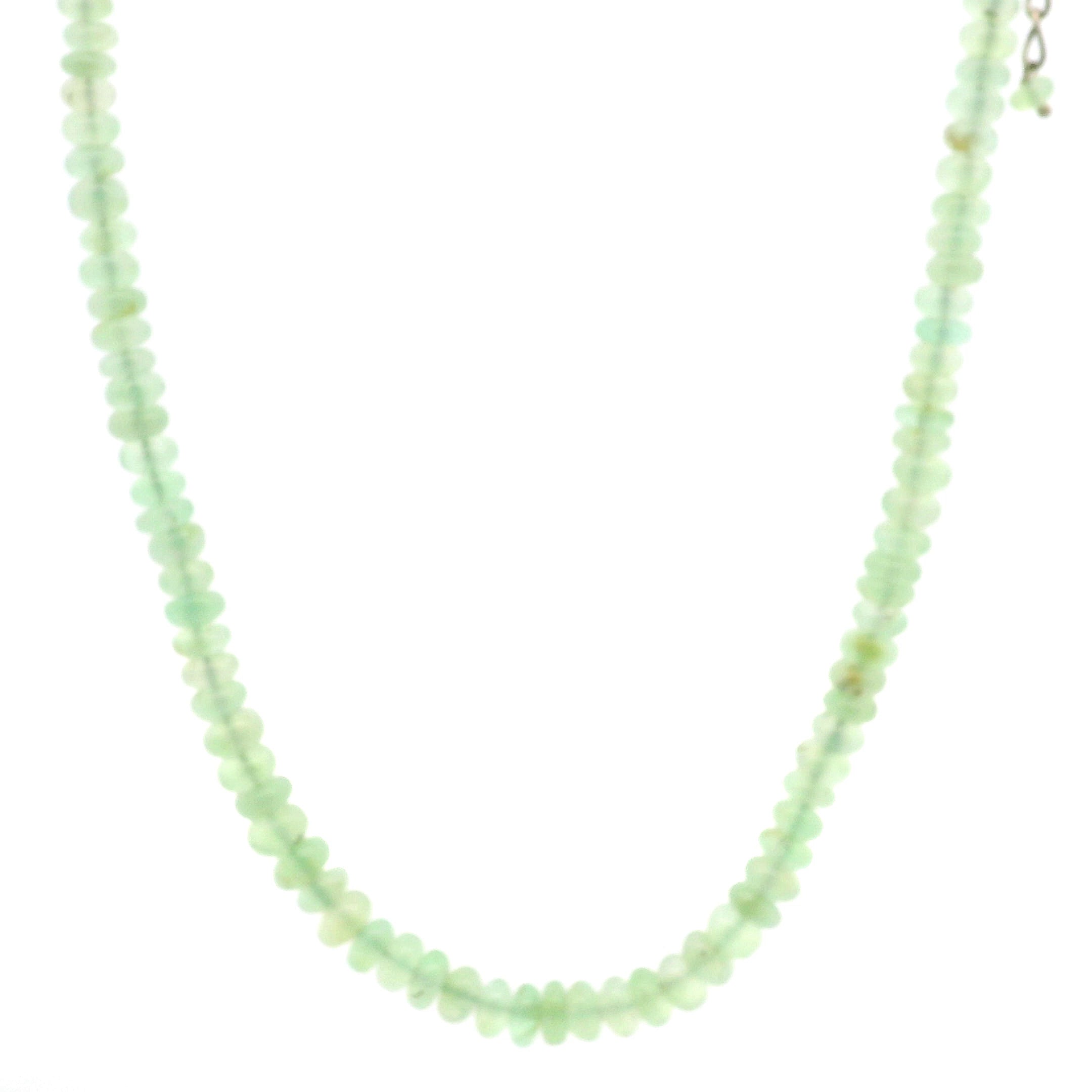 Chrysoprase Rondelle Necklace for Abundance, Love and Wealth