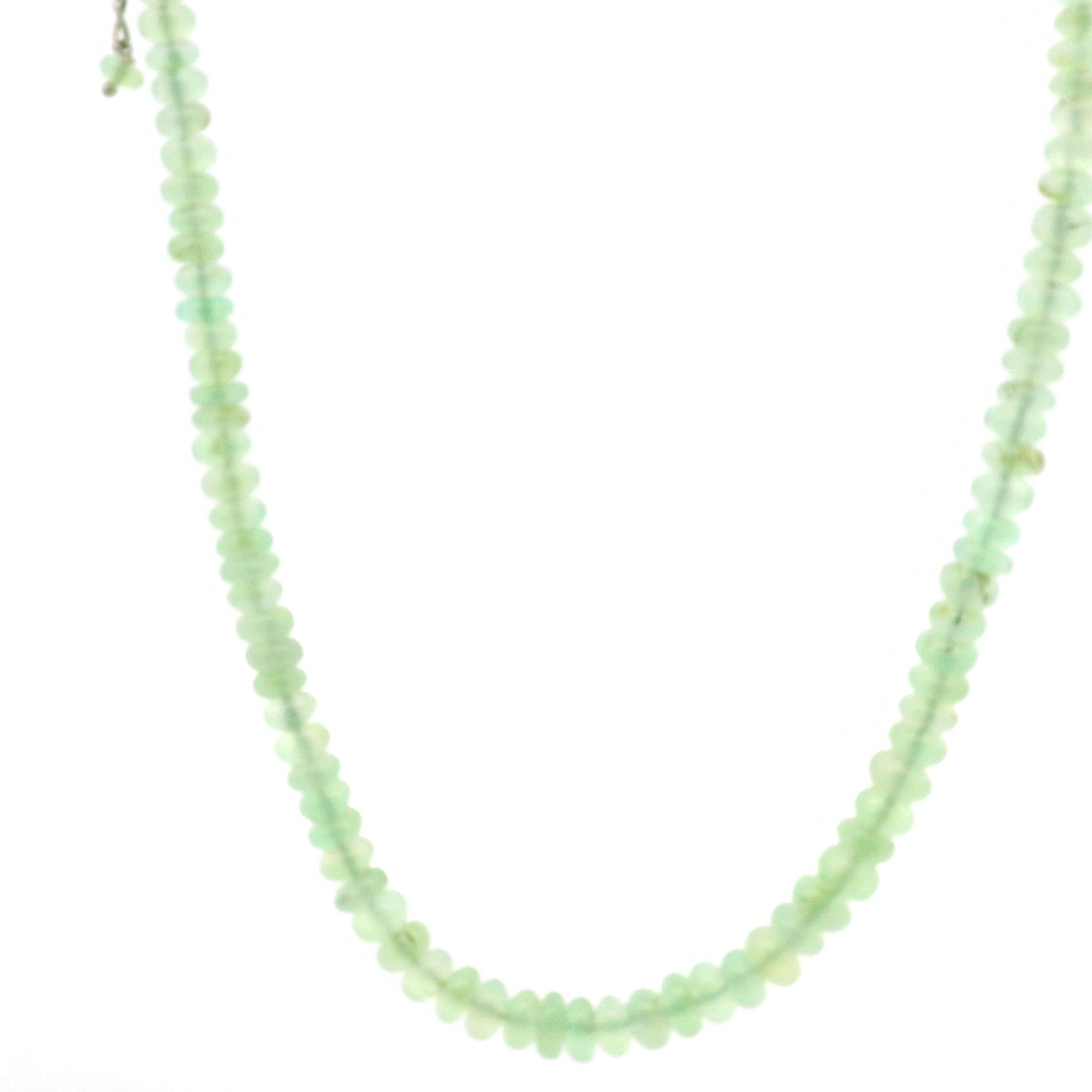 Chrysoprase Rondelle Necklace for Abundance, Love and Wealth