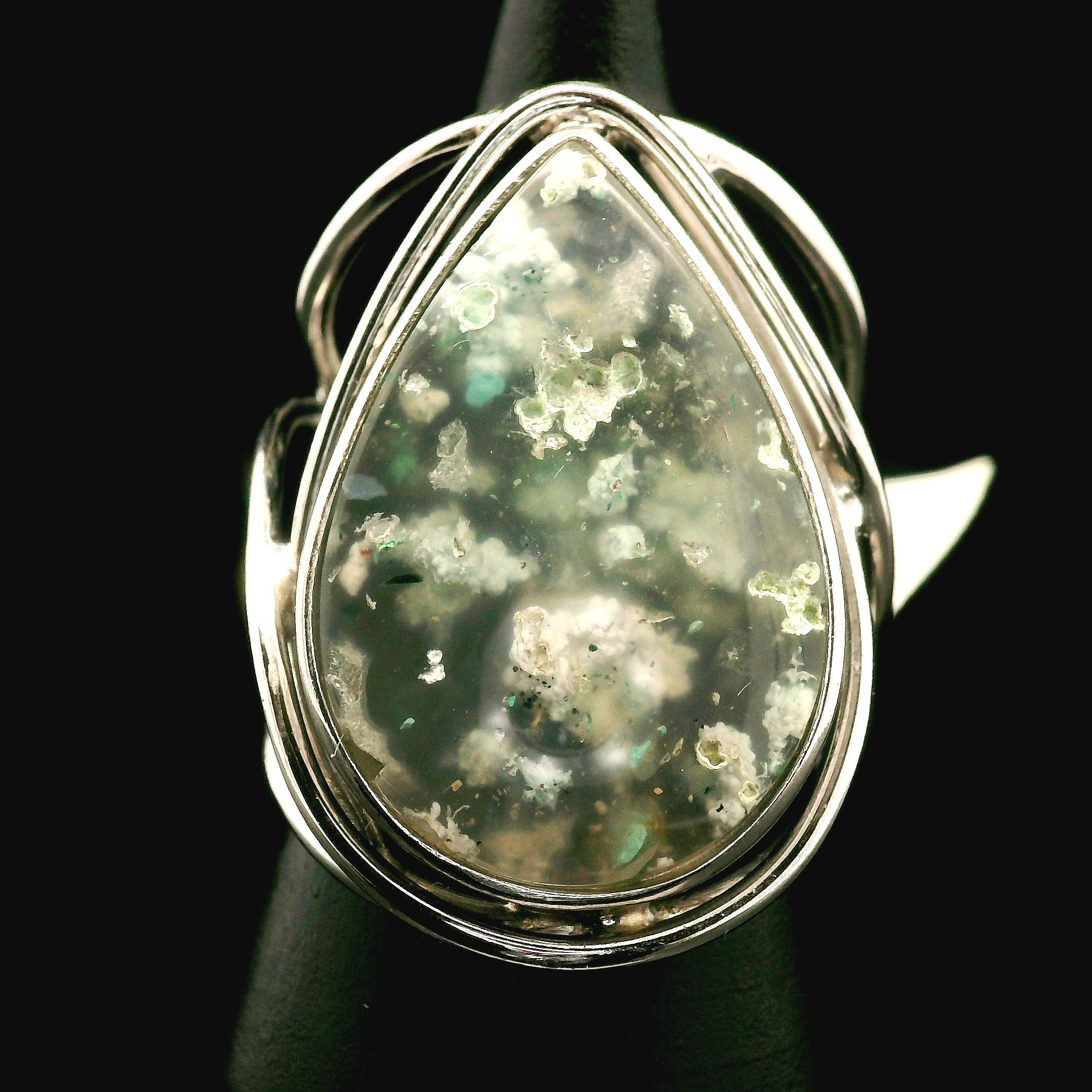 Gem Silica XL Cuff Ring .925 Silver for Empowerment, Harmony and Truth