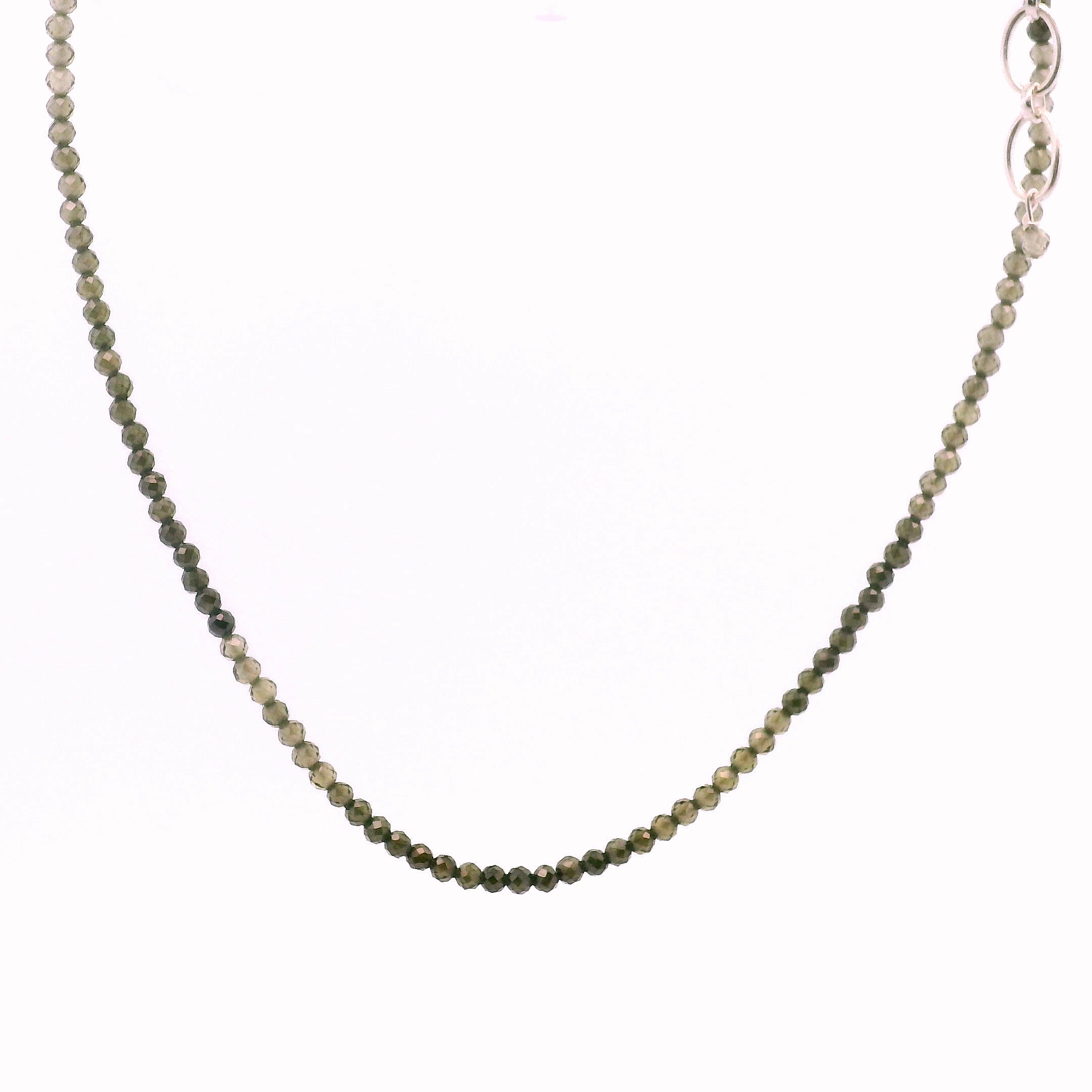 Green Zircon Micro Faceted Necklace for Organization and Transformation