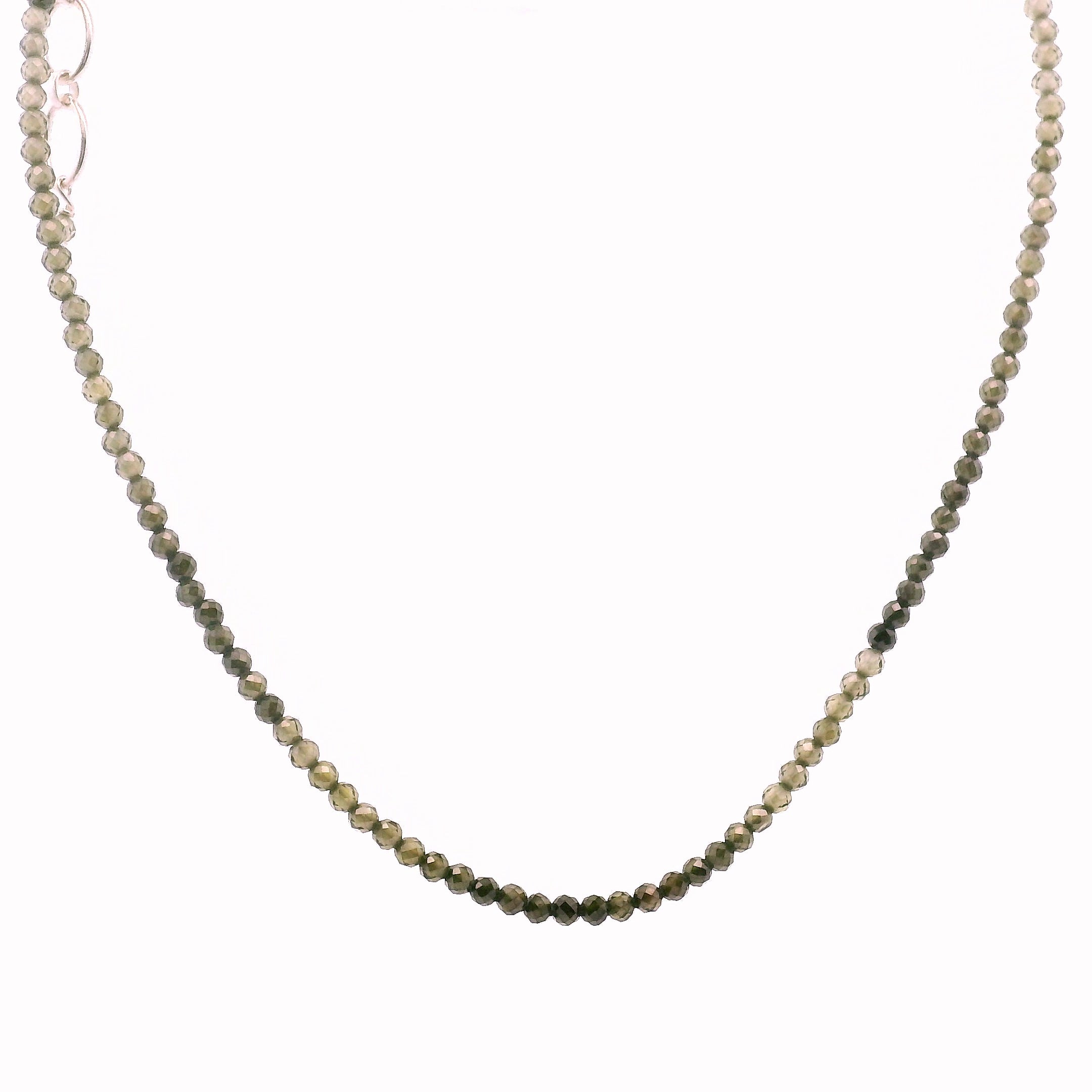 Green Zircon Micro Faceted Necklace for Organization and Transformation