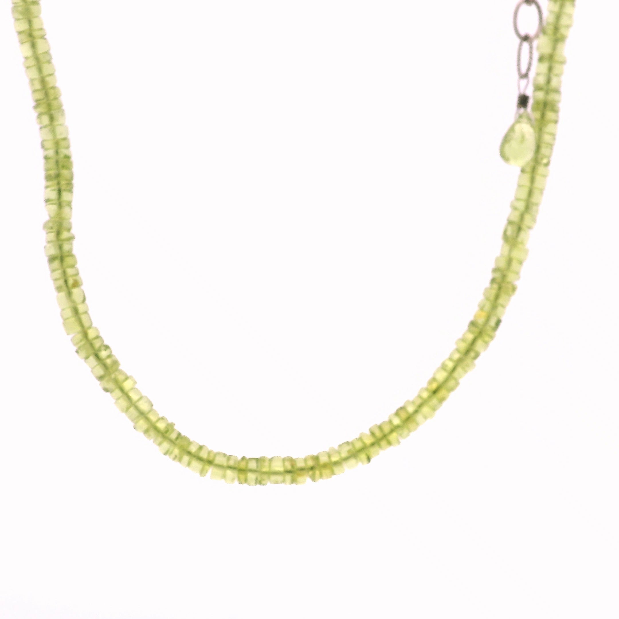 Peridot Heishi Necklace for Luck, Prosperity & Protection