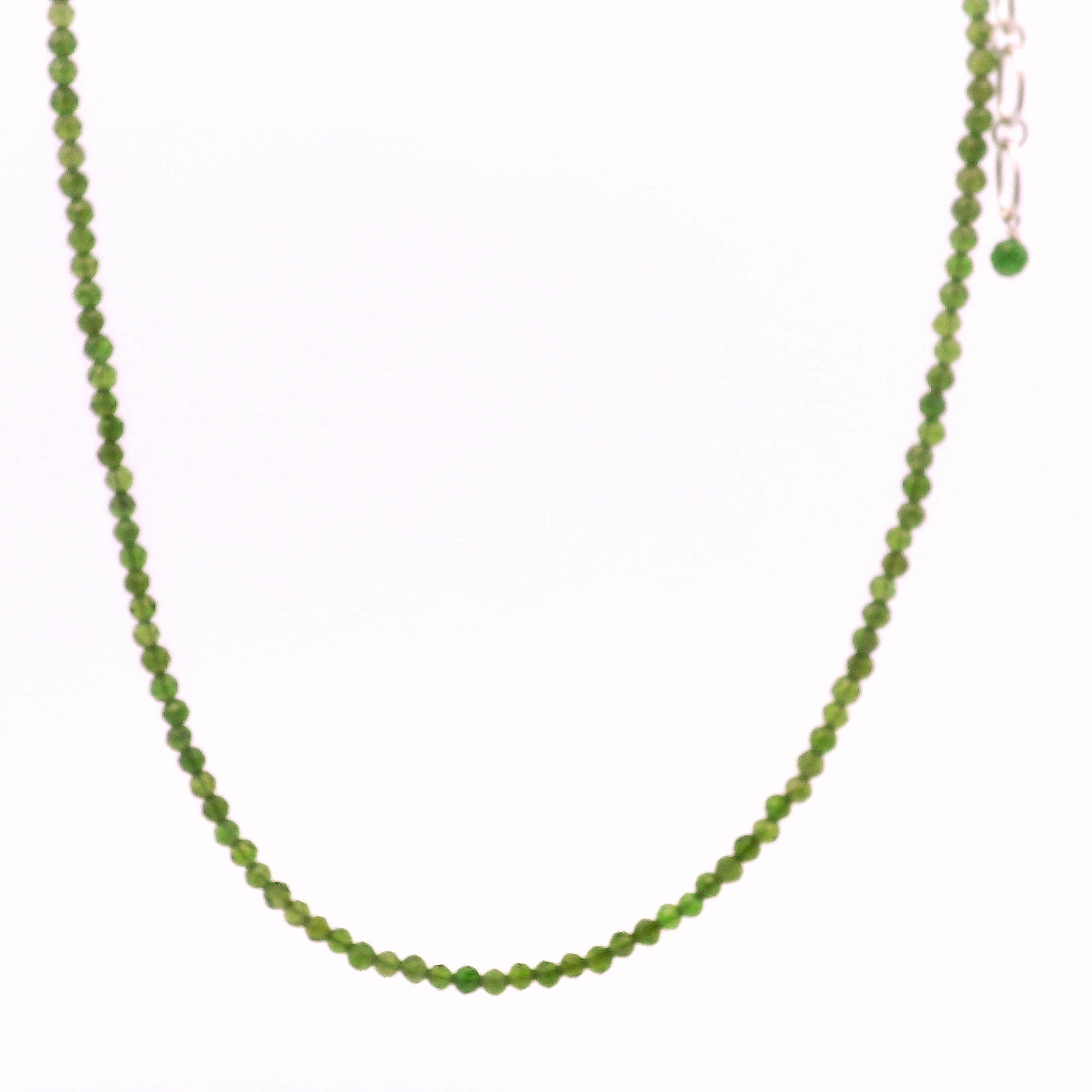 Chrome Diopside Micro Faceted Necklace for Emotional Healing and Forgiveness