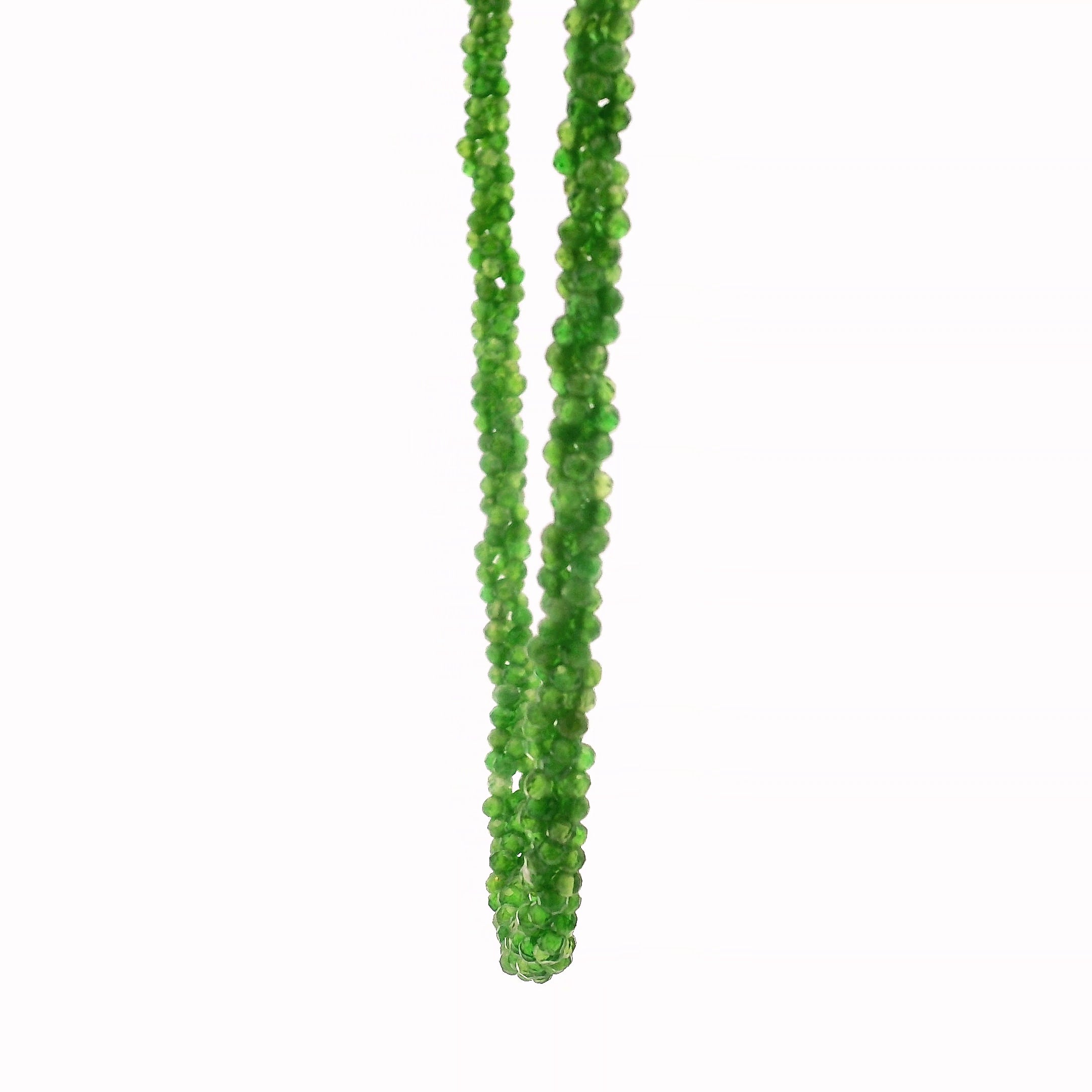 Chrome Diopside Braided Micro Faceted Necklace for Emotional Healing and Forgiveness