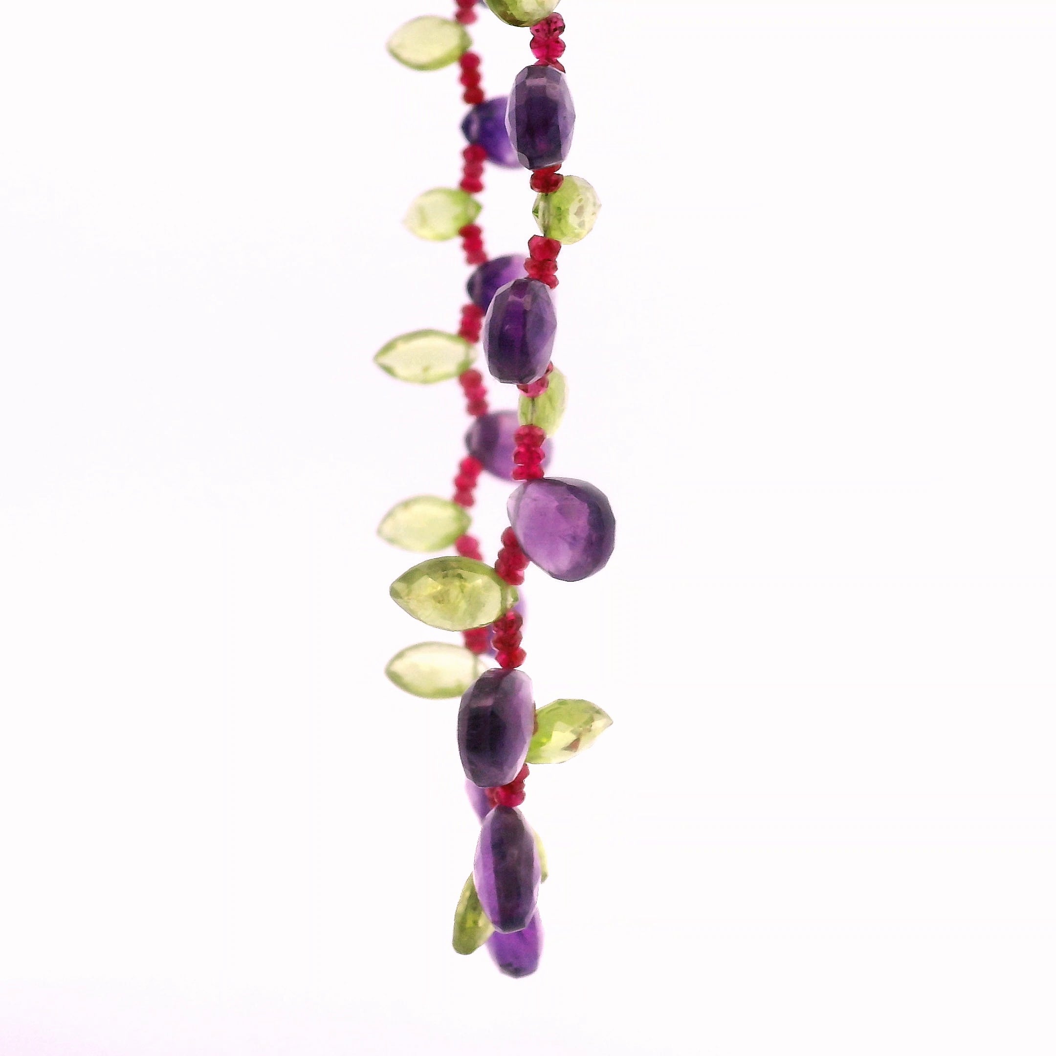 Ruby, Peridot and Amethyst Micro Necklace