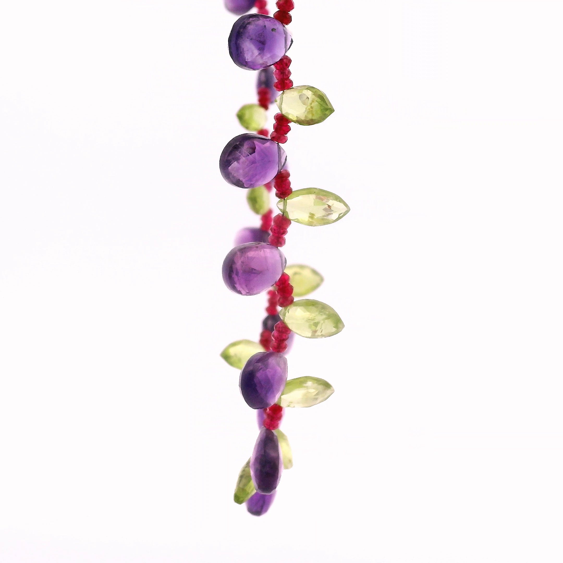 Ruby, Peridot and Amethyst Micro Necklace