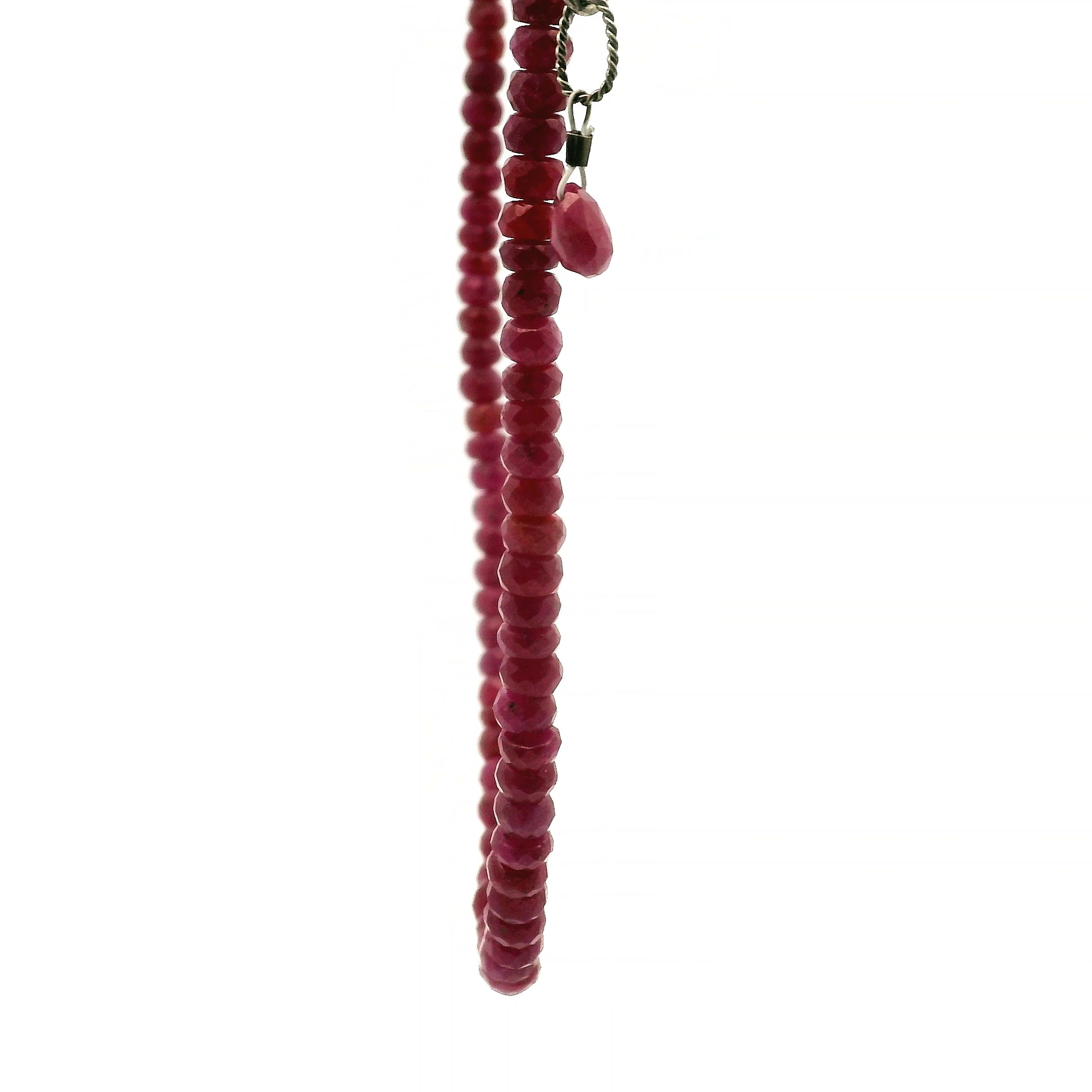 Ruby Faceted Rondelle Necklace for Supporting Flow of Energy & Enlightenment for Root Chakra