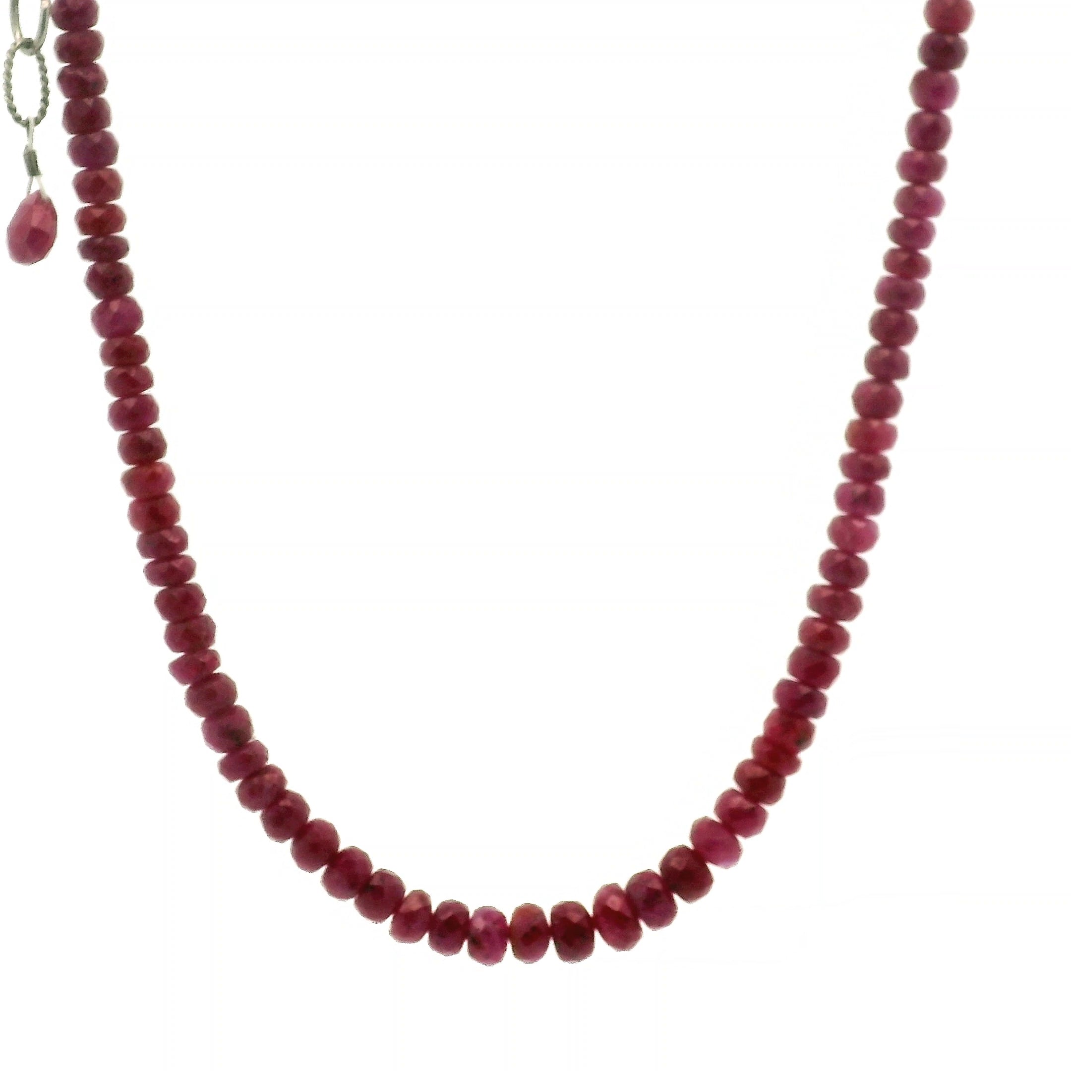 Ruby Faceted Rondelle Necklace for Supporting Flow of Energy & Enlightenment for Root Chakra