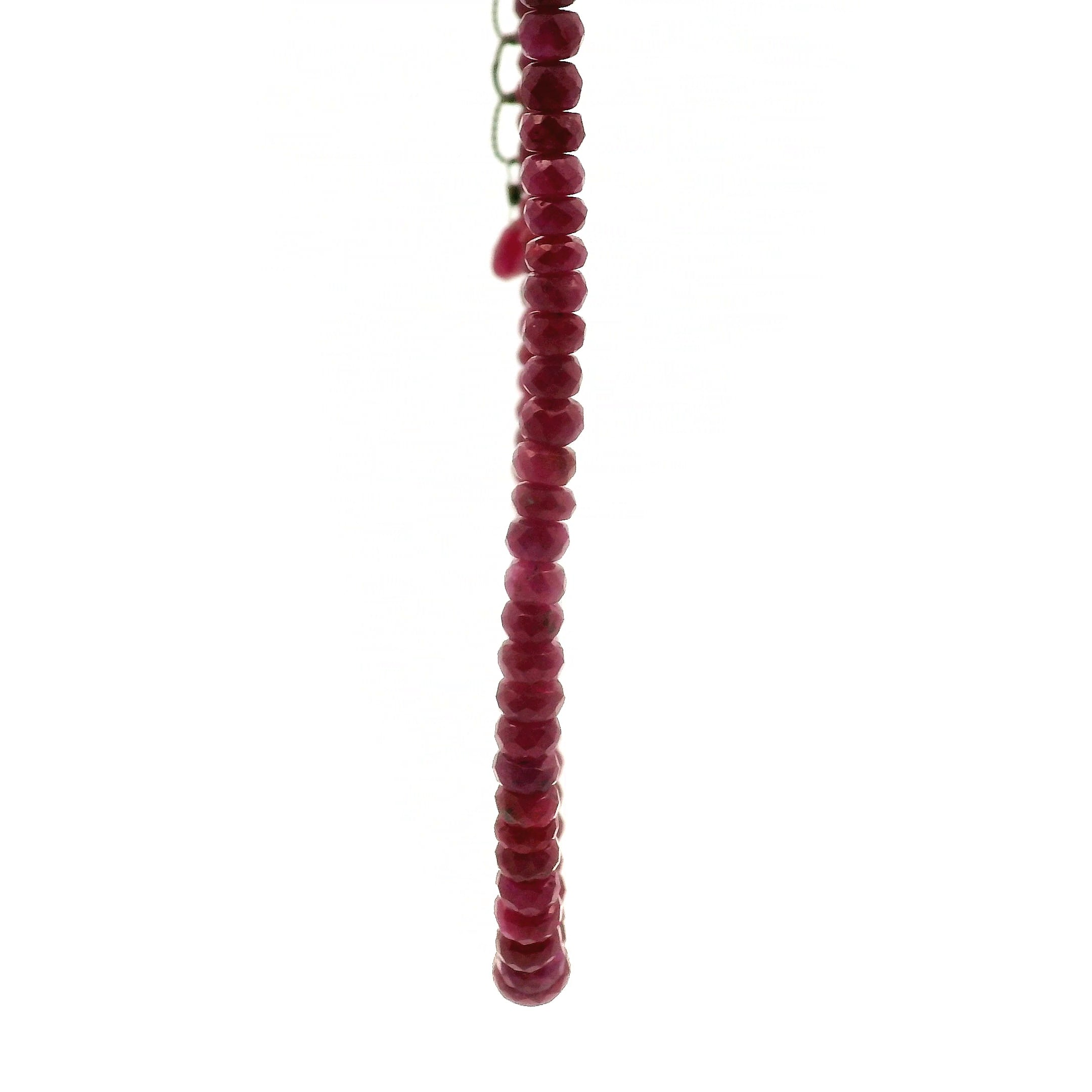 Ruby Faceted Rondelle Necklace for Supporting Flow of Energy & Enlightenment for Root Chakra