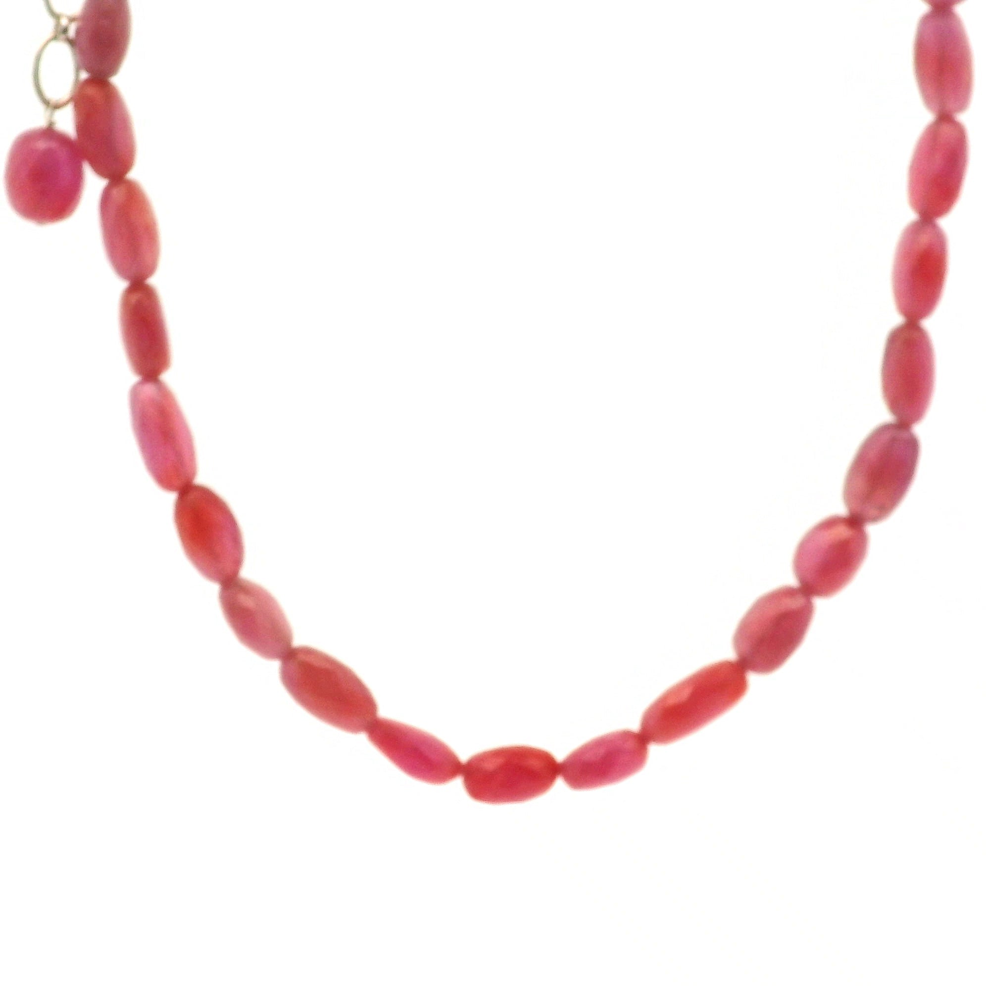 Ruby Oval Faceted Necklace for Supporting Flow of Energy & Enlightenment for Root Chakra