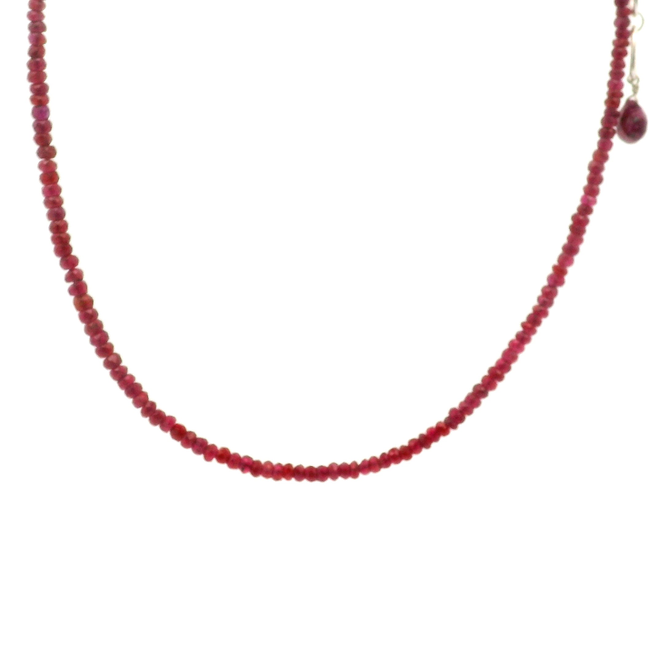 Ruby Mini Faceted Necklace for Supporting Flow of Energy & Enlightenment for Root Chakra