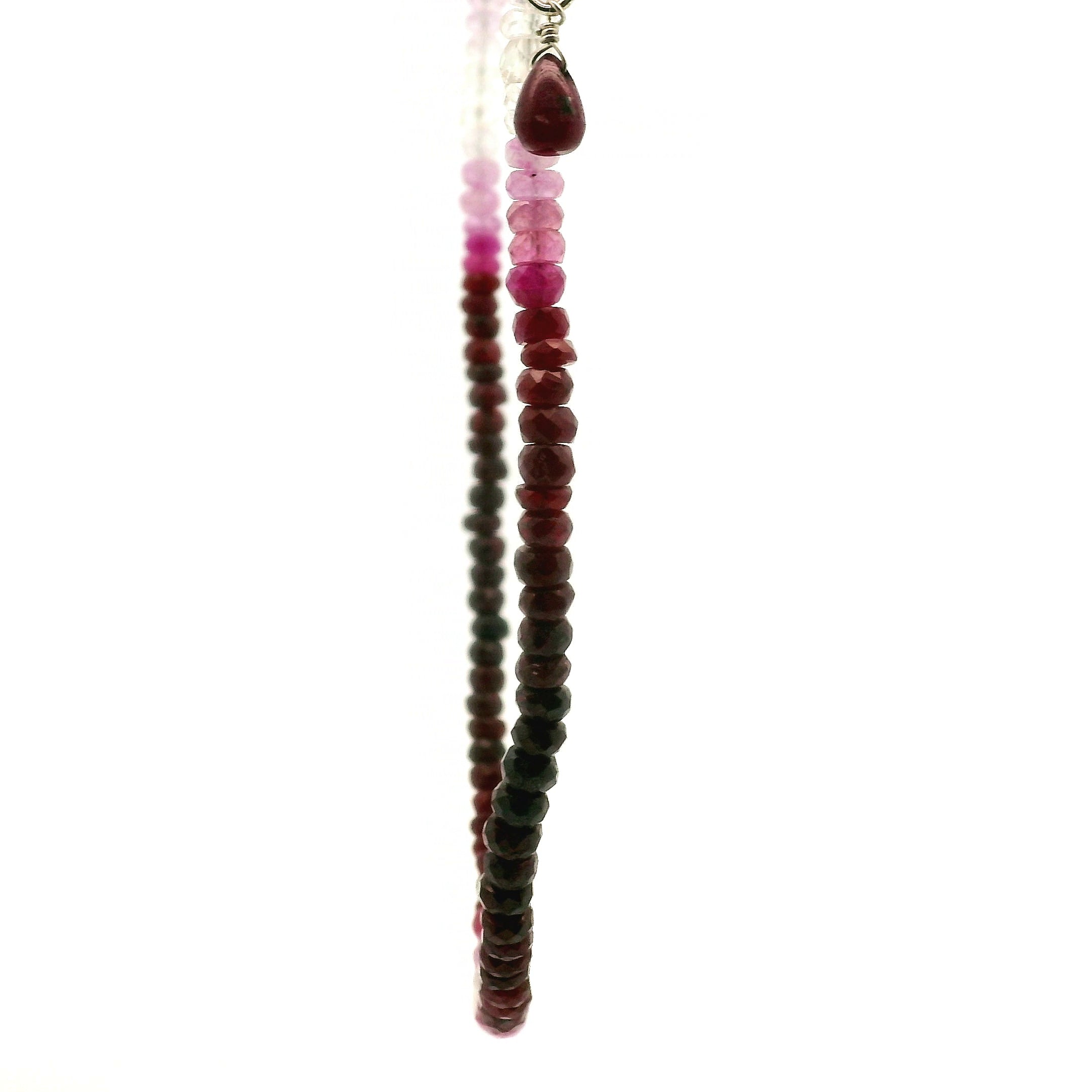 Ruby & Sapphire Faceted Rondelle Necklace for Enhancing Learning, Mental Strength & Supporting Life Force Energy