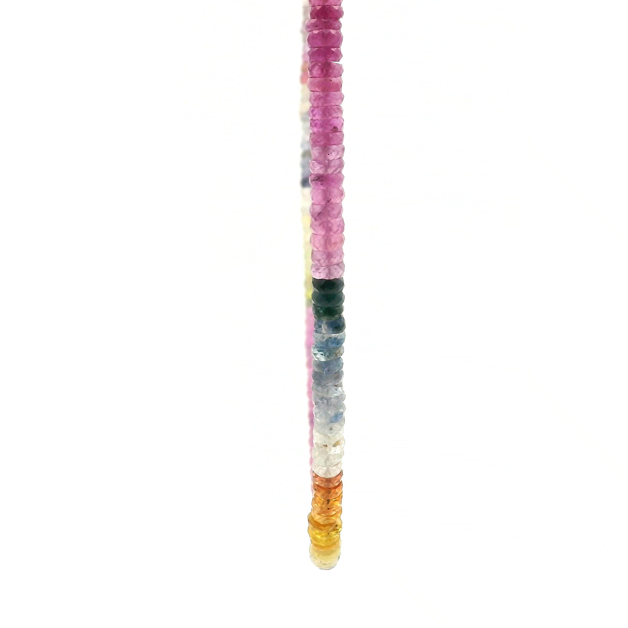 Multi Color Sapphire Faceted Rondelle Necklace for Enhancing Learning, Mental Strength & Supporting Life Force Energy