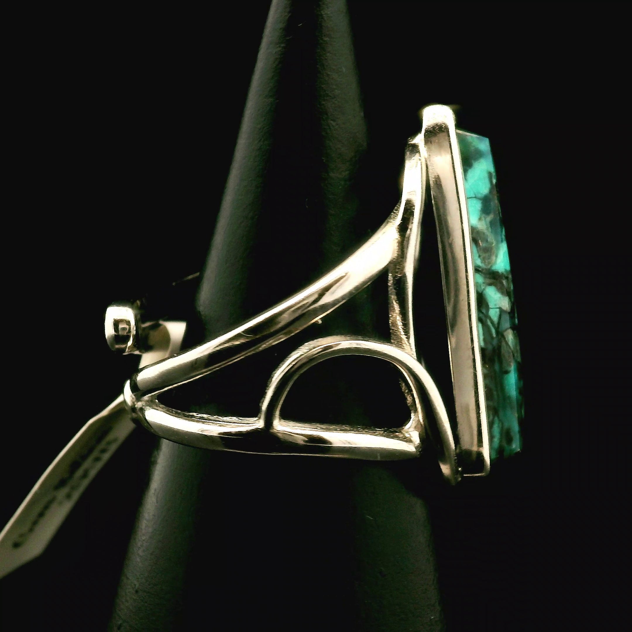 Gem Silica XL Cuff Ring .925 Silver for Empowerment, Harmony and Truth