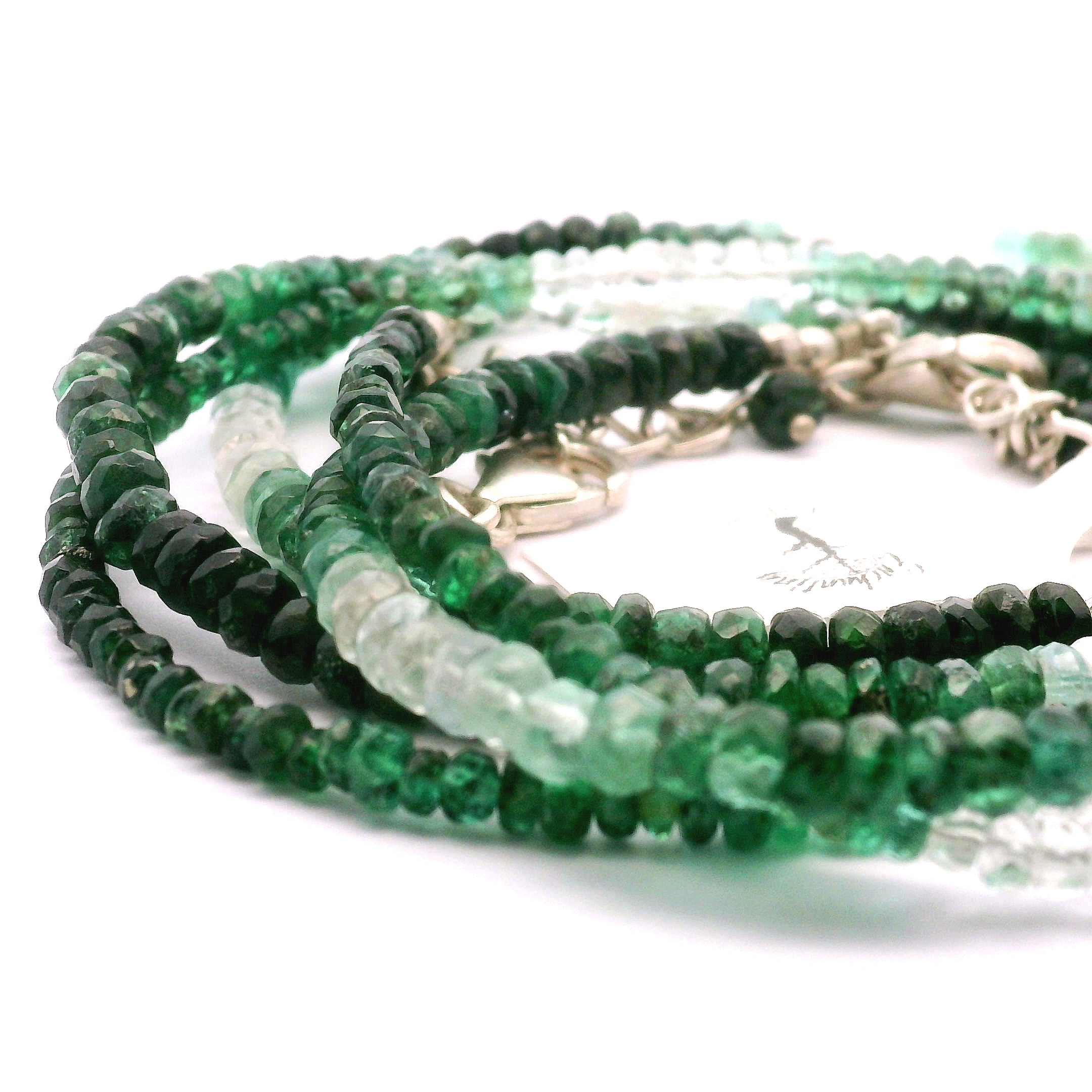 Emerald & Quartz Rondelle Necklace for Abundance, Love and Wealth