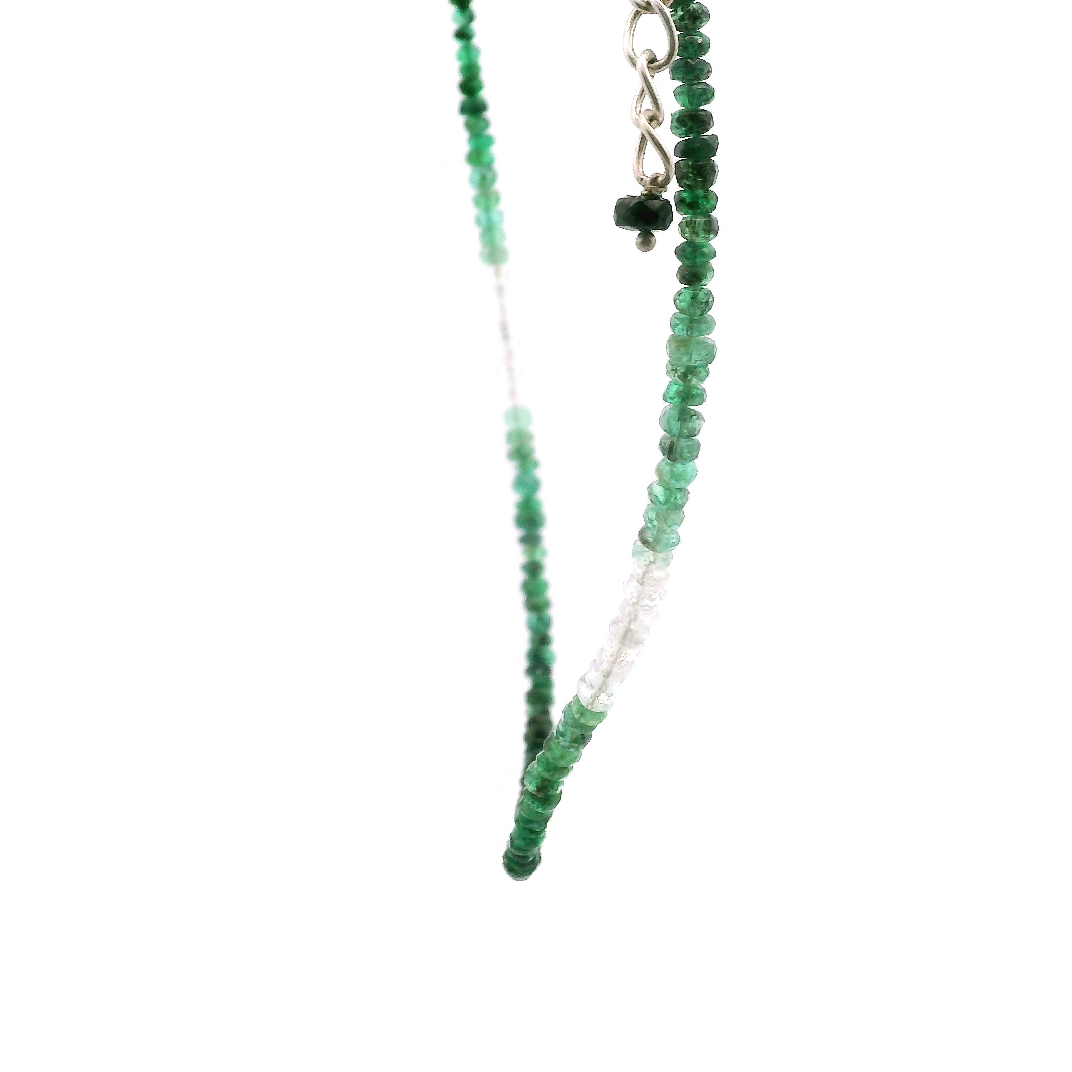 Emerald & Quartz Rondelle Necklace for Abundance, Love and Wealth
