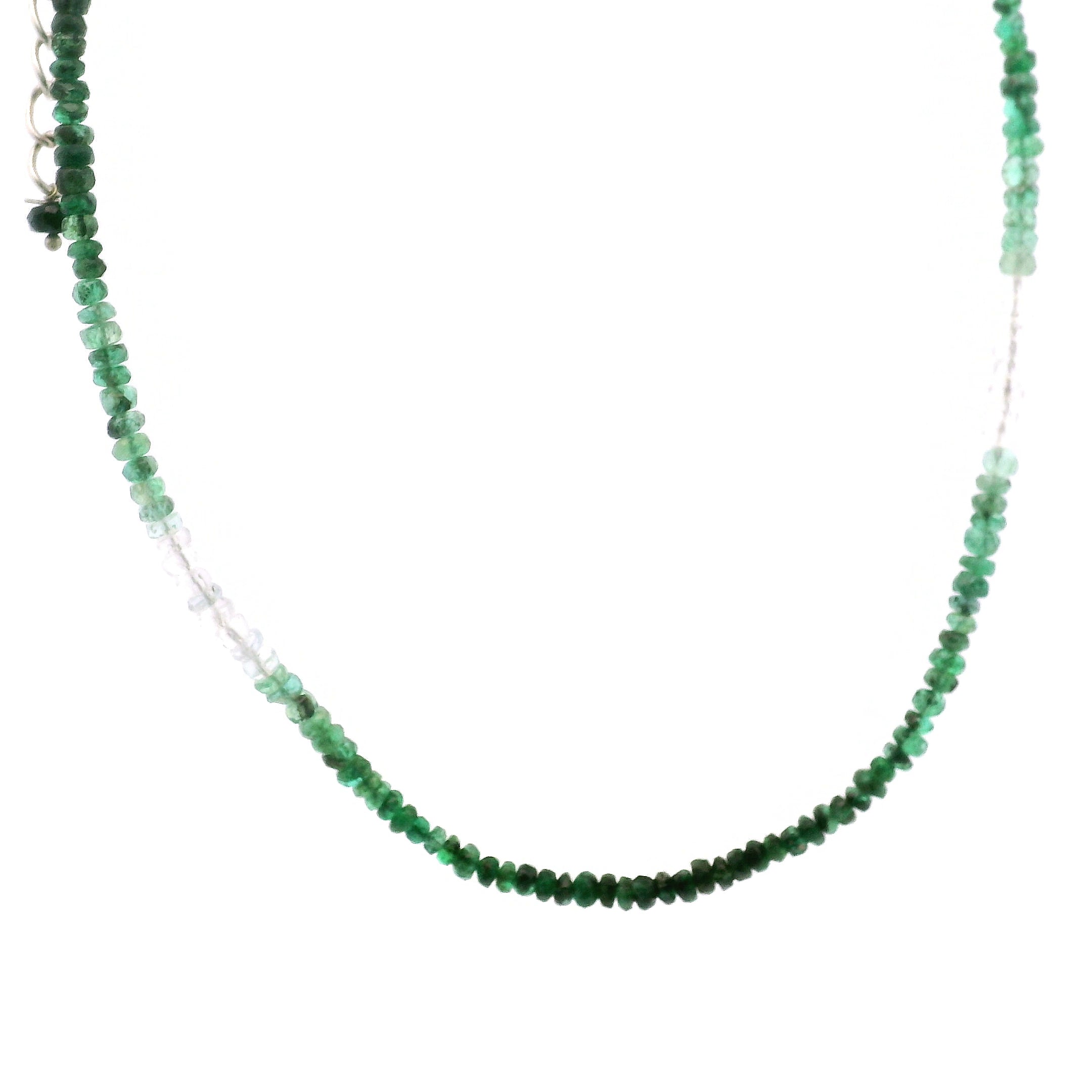 Emerald & Quartz Rondelle Necklace for Abundance, Love and Wealth